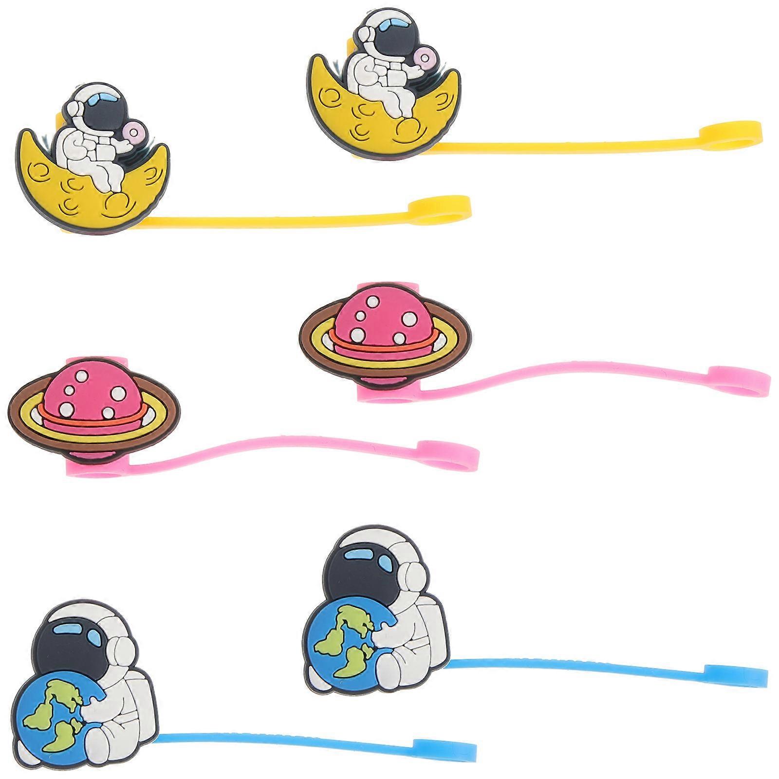 健康用シリコンストローカバー 6 ピース軽量防塵気密シールアソートカラー