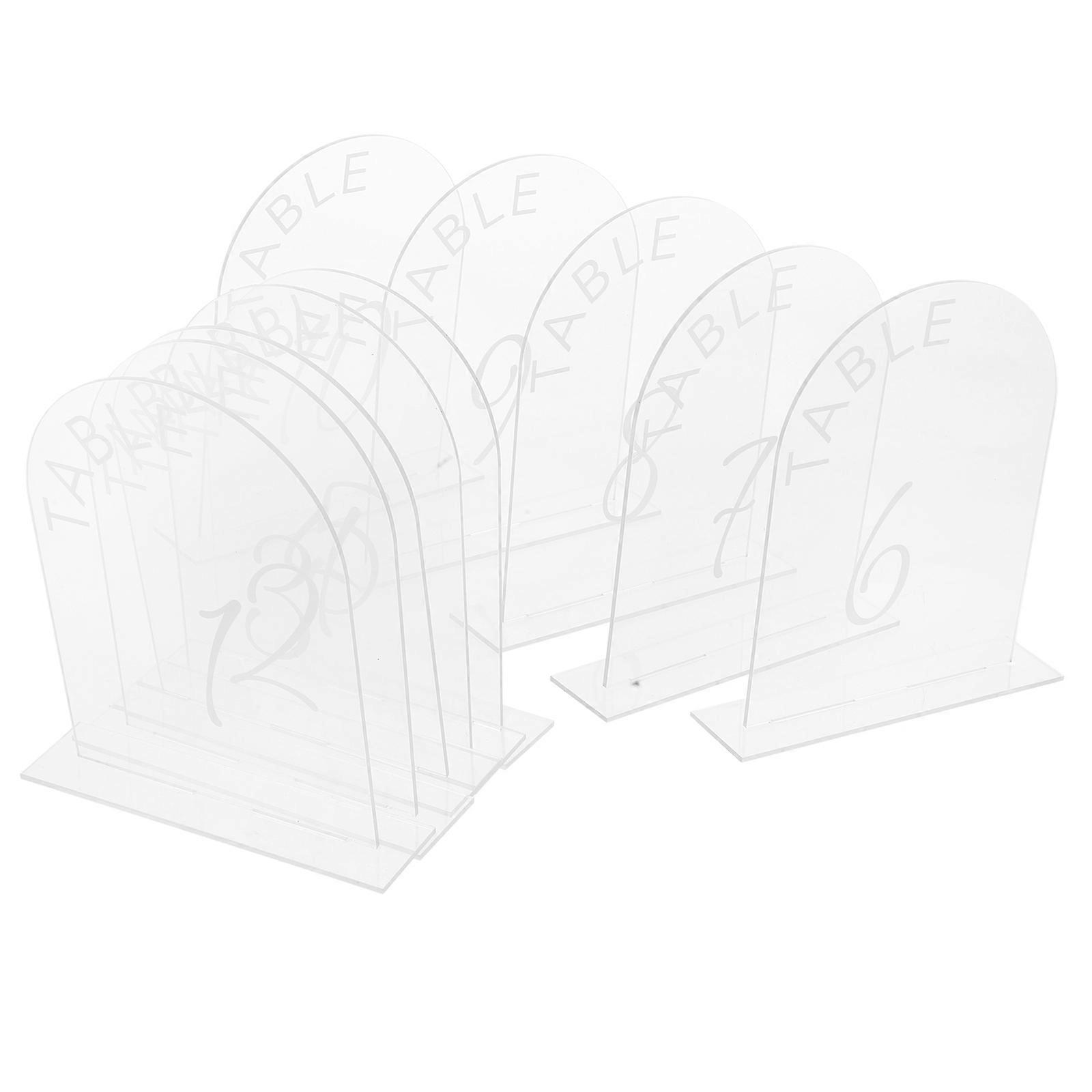 Acrylic Wedding Table Numbers with Holders – Transparent DIY Table Signs for Party, Reception, Anniversary Centerpiece Decorations (10pcs)