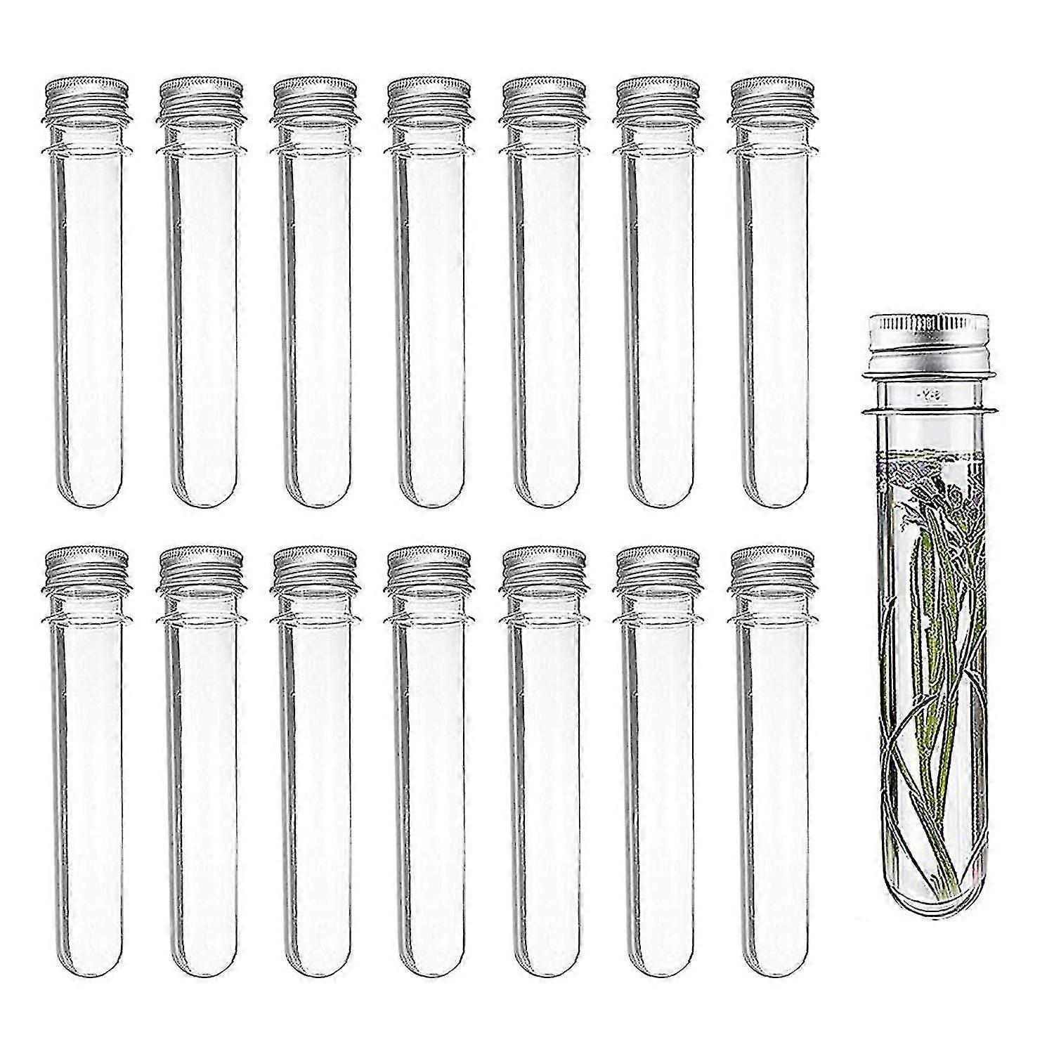 Tubos de ensaio tubos de teste transparentes tubos de ensaio com tampas de parafuso de alumínio Tampas compatíveis com contas de vaso de flores festa favorece casamento doce contas de vidro trabalho
