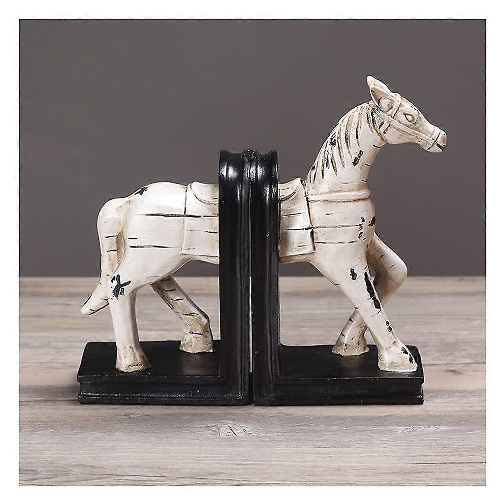 Bookends, creative retro bookends, bookshelf, nonslip resin bookends