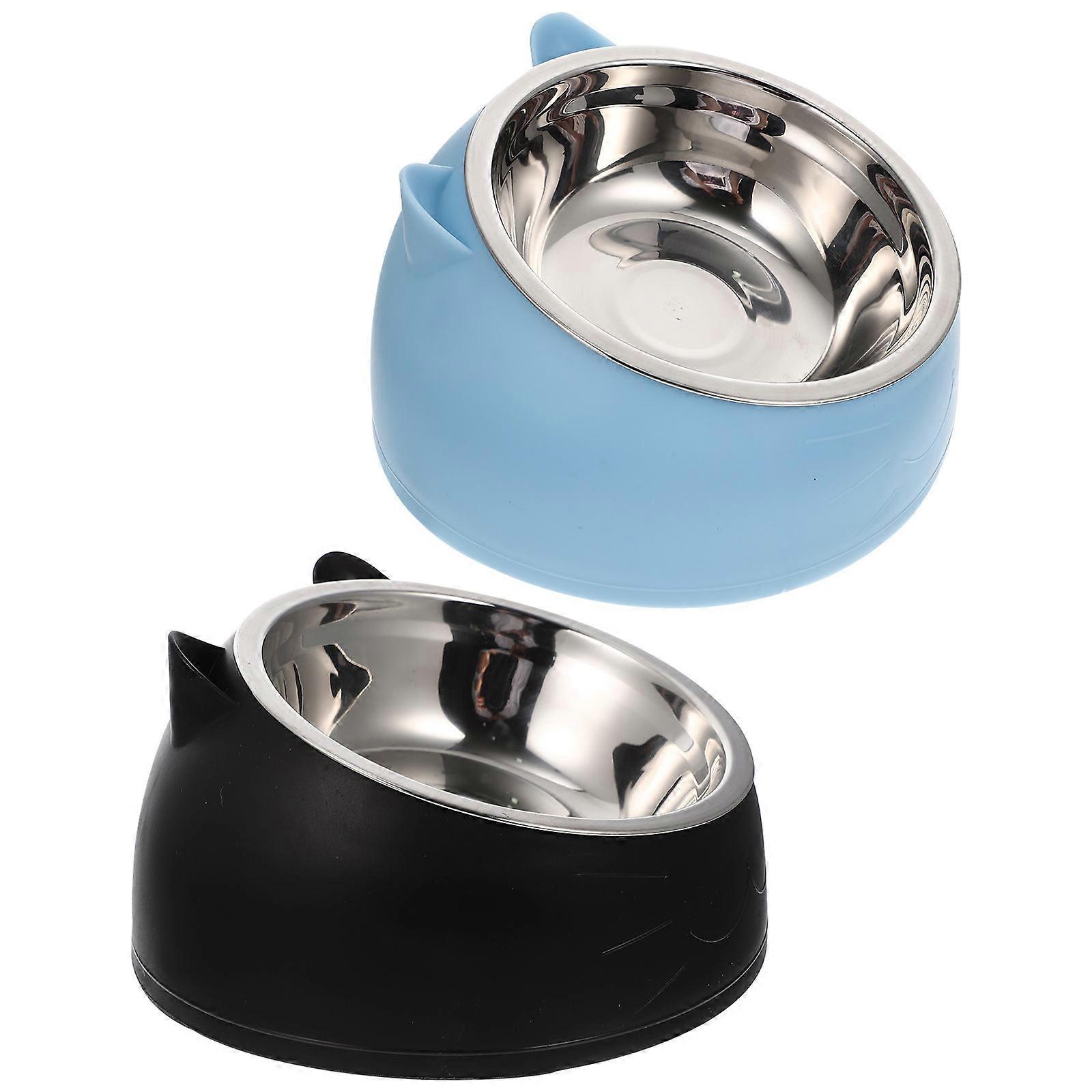Multi-Function Kitten Bowls 2Pcs Adorable Puppy Bowls Square Shape for Watering