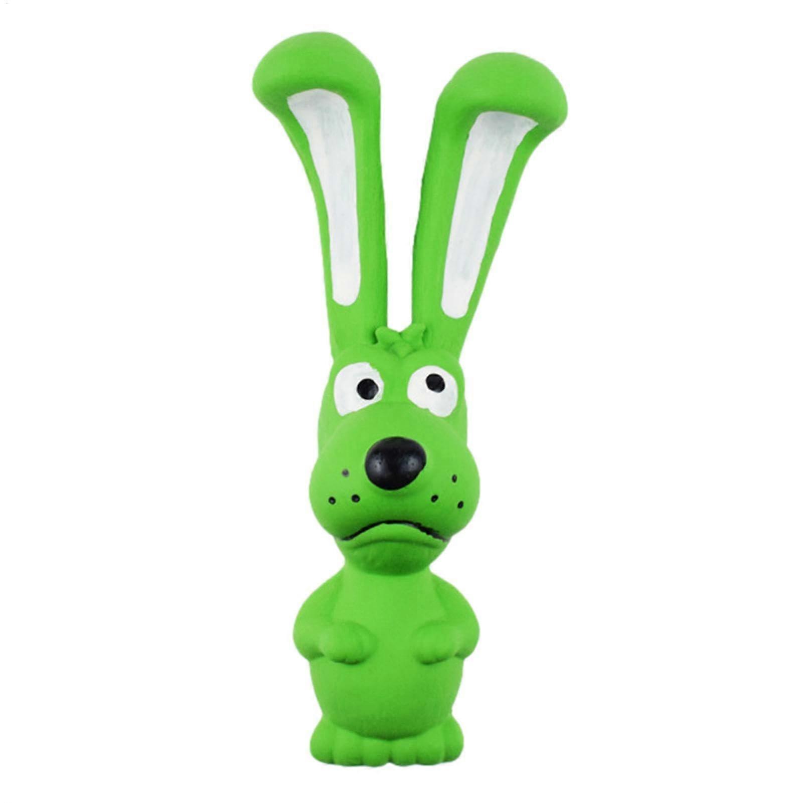 Squeaky Latex Dog Toys, Soft Rubber Chew Toy With Standing Stick, Animal Shaped Green Squeaker, Built-in Sound Device