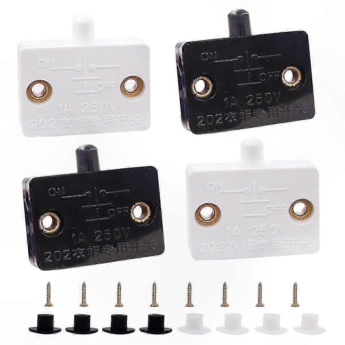 4 Pack Cabinet Door Switch for 12V 24V 110V Lighting Drawer On/Off Control Mechanism