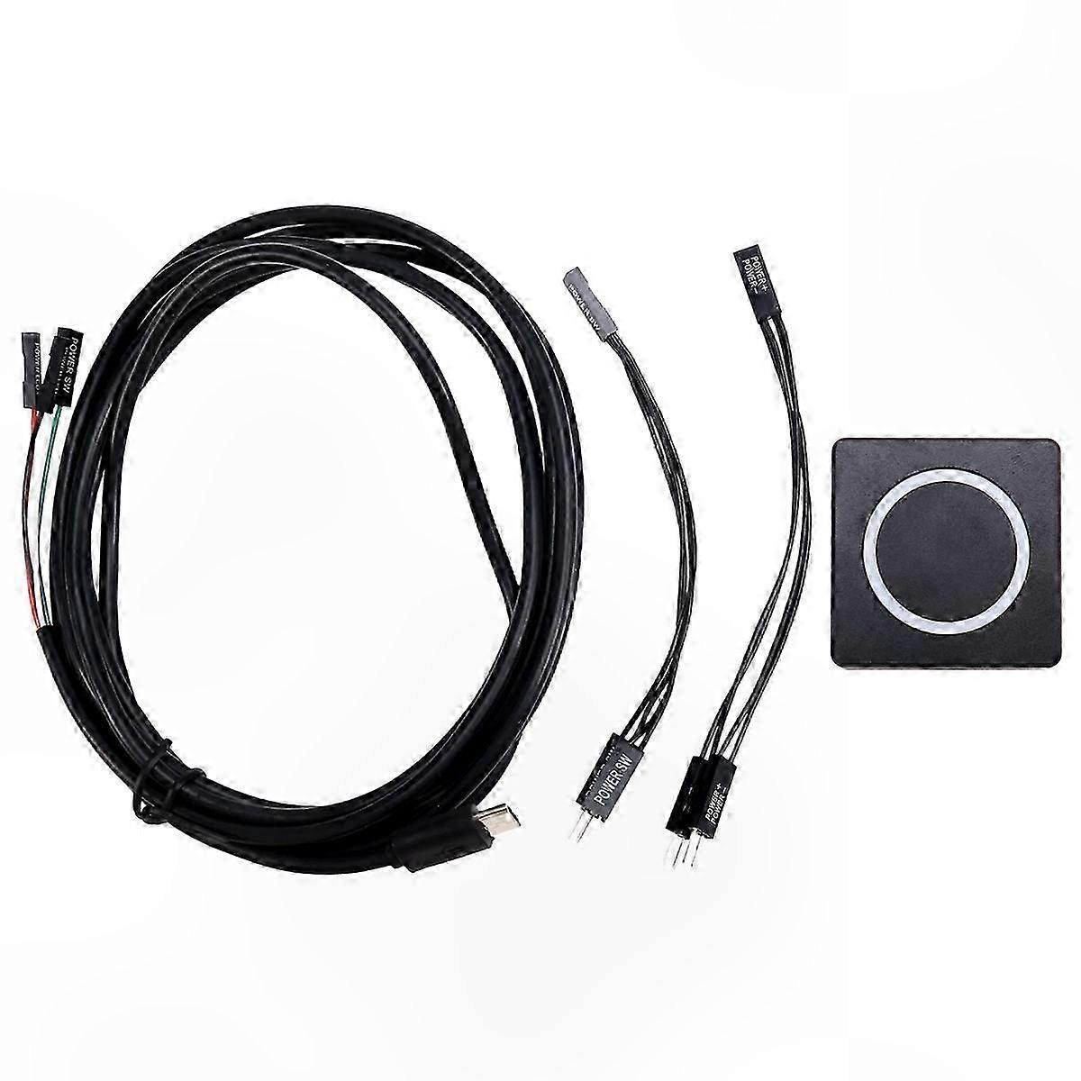 RGB Metal Power Button for Desktop Computers with Magnetic Self-Reset and External On/Off Switch