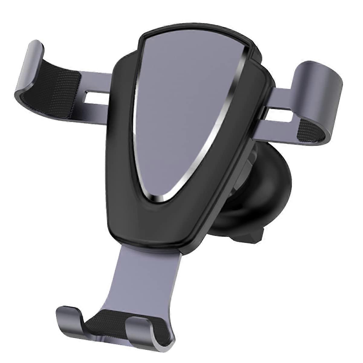 Car Air Vent Phone Holder - Gravity Metal Stand for Smartphones, Easy Installation, Grey, Compatible with All Models