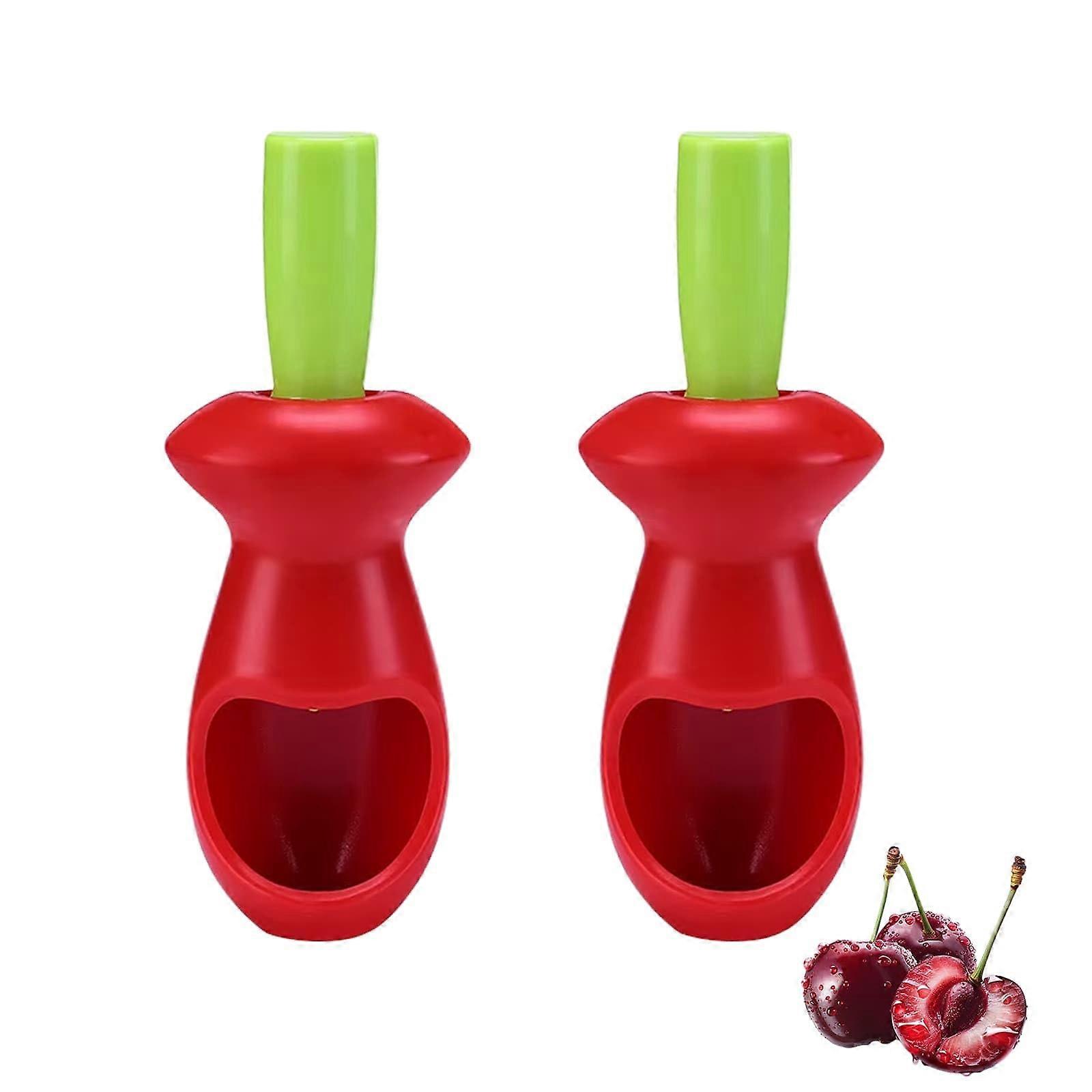 Cherry Pitter Tool Set, 2 PCS Cherry Stoner Remover with Rod, Multi-Function Fruit Corer for Jam Making and Baking