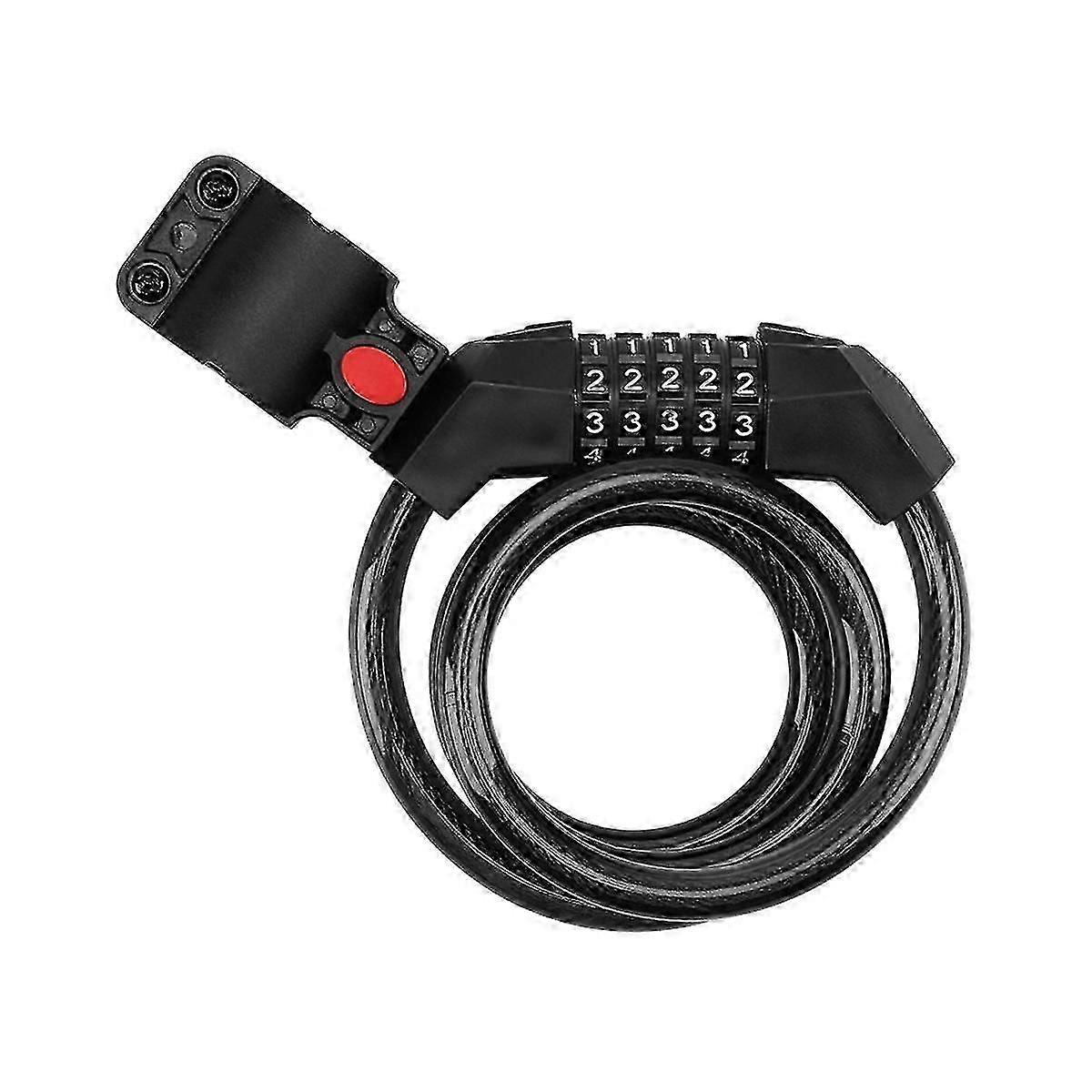 Bicycle Anti-theft Code Lock Five-position Bicycle Lock Portable Thicker And Steel Cable With Brack