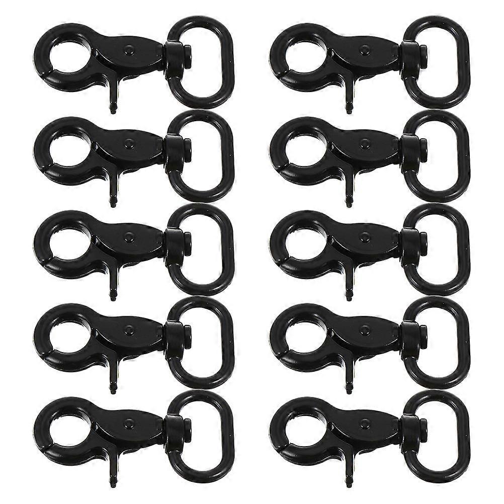 Swivel Clasps Snap Hook for Diy Projects Zinc Alloy Black Durable 10Pcs