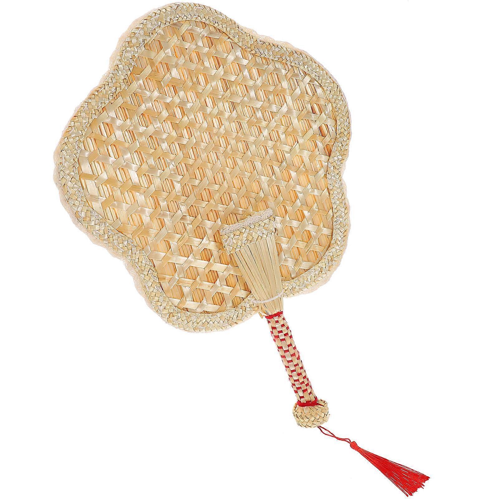 Handmade Woven Straw Fan – Lightweight Decorative Fan for Summer, Photo Props, and Home Decor – Random Style