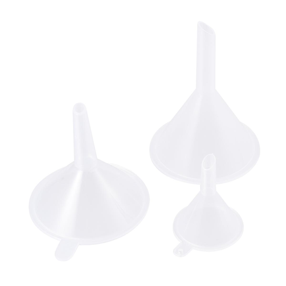 Funnel Clear Plastic Thickened Funnel for Bottles with Narrow Fine Bottlenecks White for Liquid Transfer 10Pcs