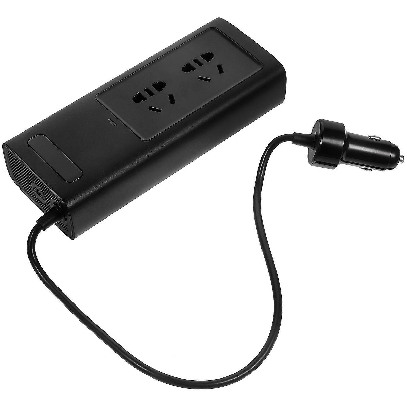 Power Inverter for Vehicle Dc 12V to 220V for Families Travel and Outdoor Use Black Pc Abs Material with Stable Power Supply 1Set