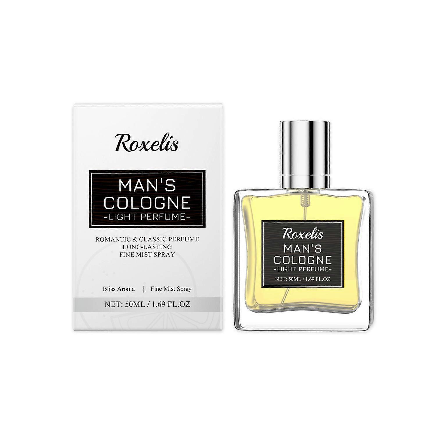 1-6x ROXELIS Men&#39;s Cologne Light Perfume Citrus Woody Eau de Toilette 50ml Natural Fresh Long-La
