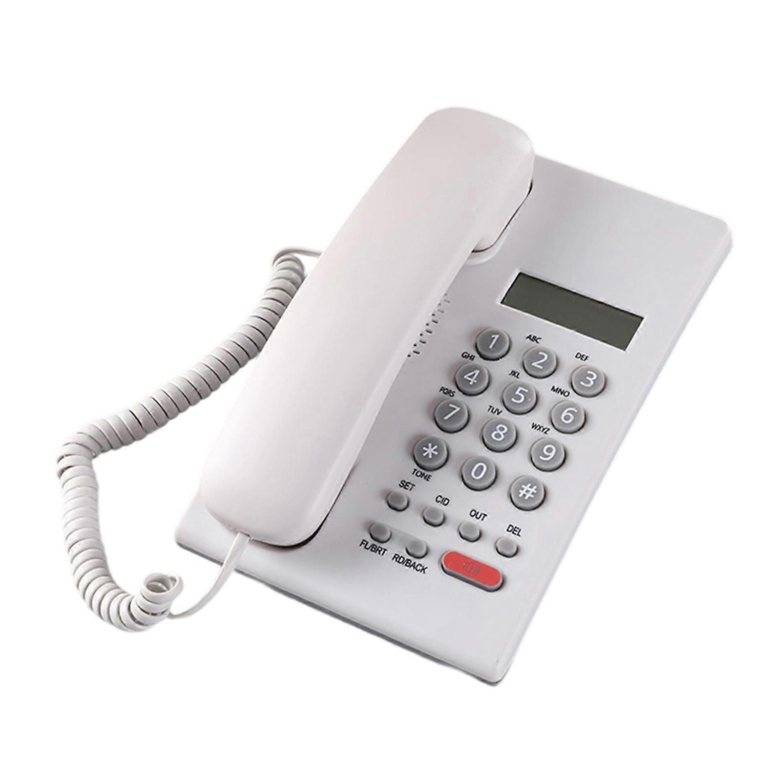 Landline Telephone Corded Desktop Large Button Phone for Seniors with Call Display Corded Phone for Seniors Home Hotel  White