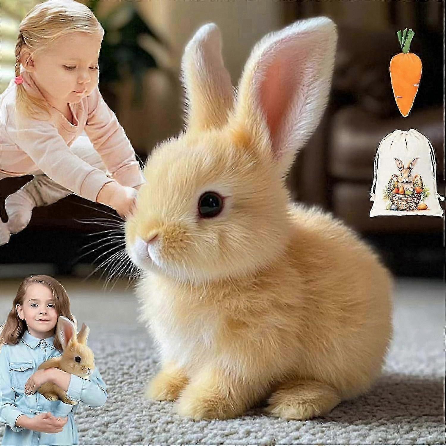 Interactive Easter Bunny - Realistic Plush Toy with Jumping and Twitching Movements