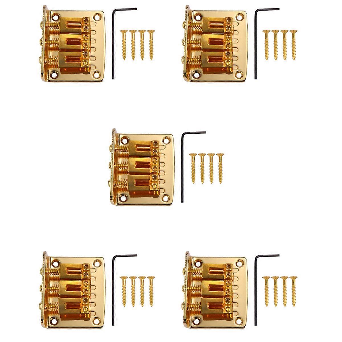 Guitar Parts: 3-string Hard-tail Adjustable Bridge