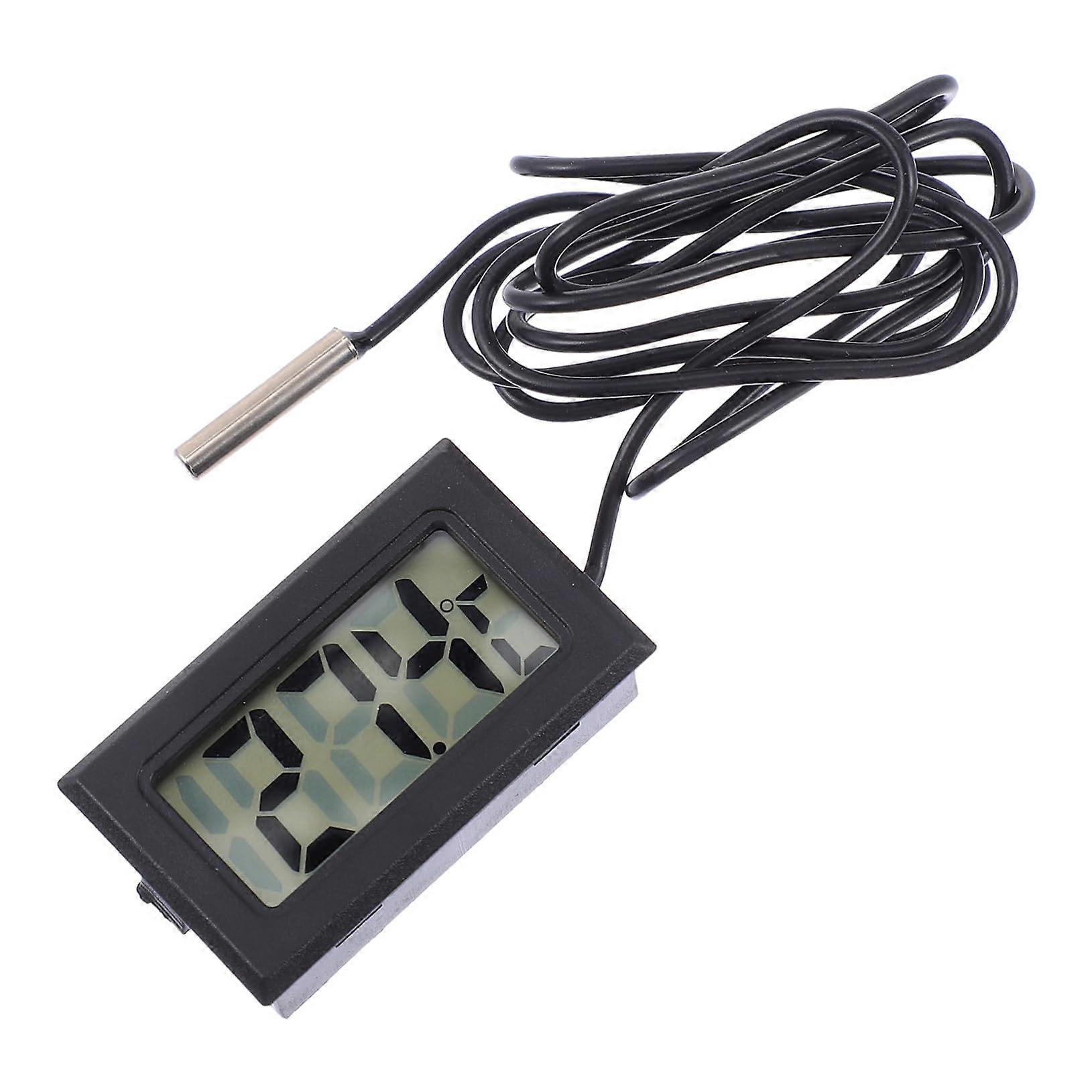 Digital Temperature Sensor For PC Water Cooling, LED Display, Precision, Compact Size, Black