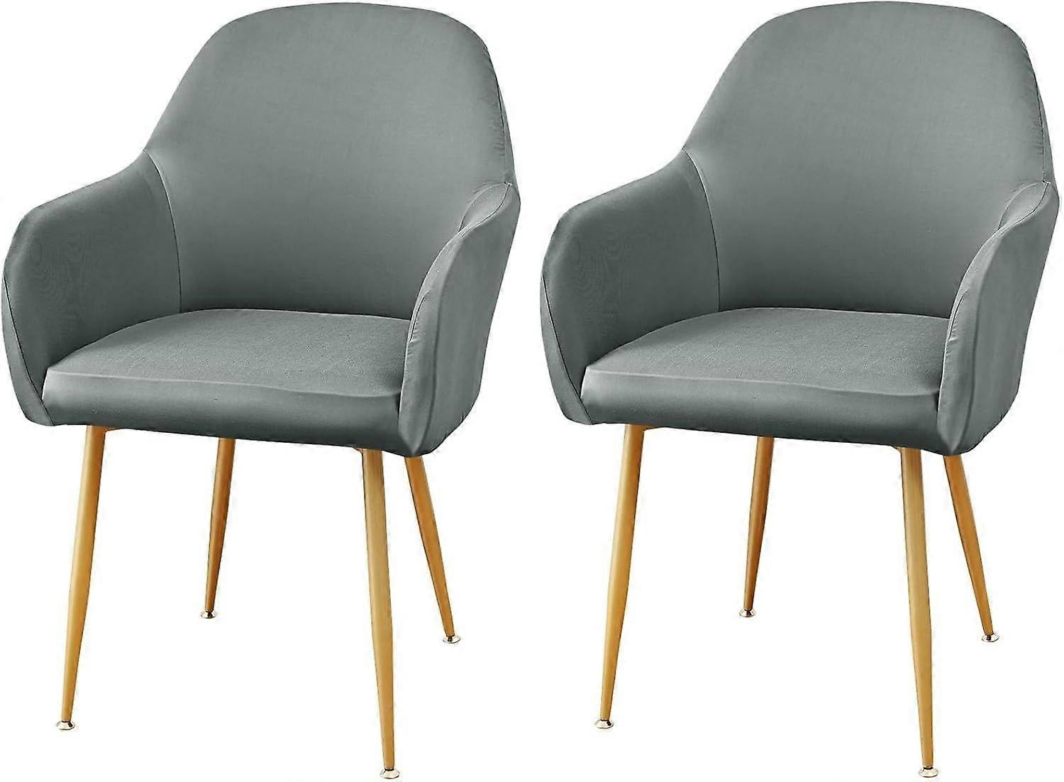 Waterproof Curved Back Chair Covers Modern with Armrest, Stretch Accent Dining