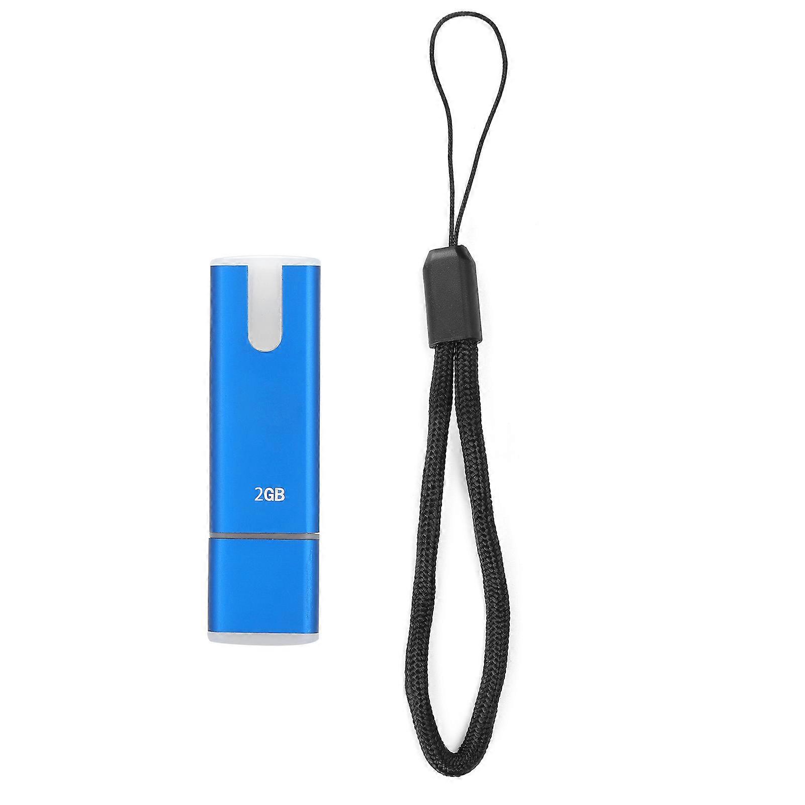 USB Drive Portable Blue U Disk Large Storage Stick with LED Light Antilost Lanyard for Computer Laptop