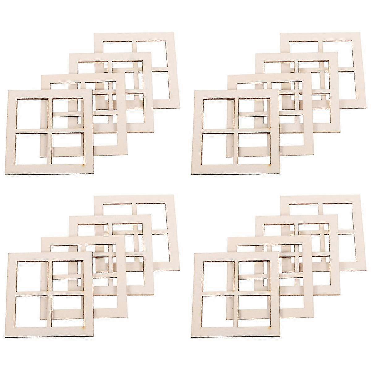 16 stuks raamkozijnen, miniatuur raamkozijnen voor poppenhuis