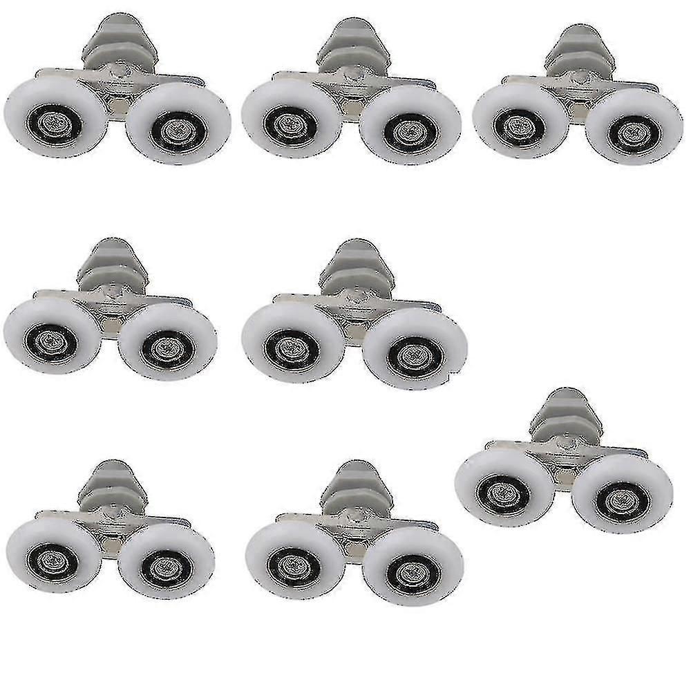 دش عجلات الباب، 8PCS مزدوجة التوأم أعلى / أسفل دش بكرات الباب / عدائين / بكرات / عجلات الحمام قطع غيار