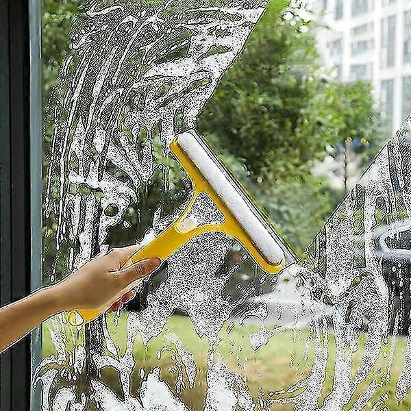 3-in-1 window cleaning tool with spray function, no watermarks after scraping