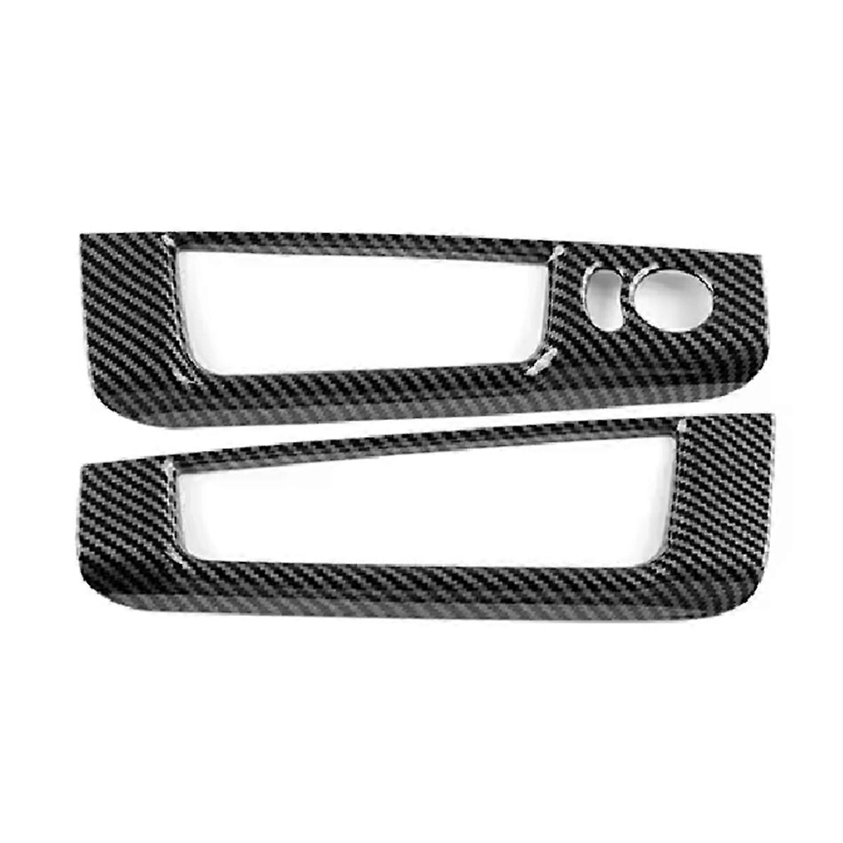 Real Carbon Fiber Car Rearview Mirror Adjustment Window Button Switch Sticker for 500 595 695 2008-2023 LHD