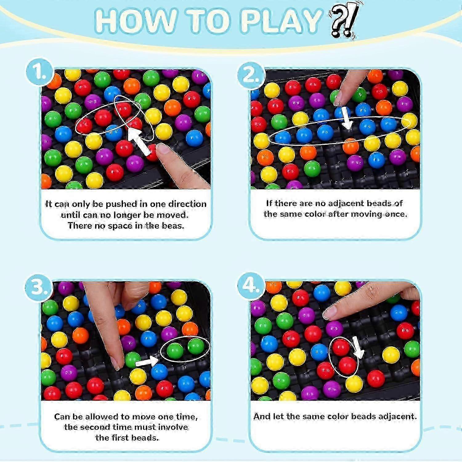 48-241Pcs Beads Intellectual Chessboard Strategy Board Game Chess Board for Kids Adults