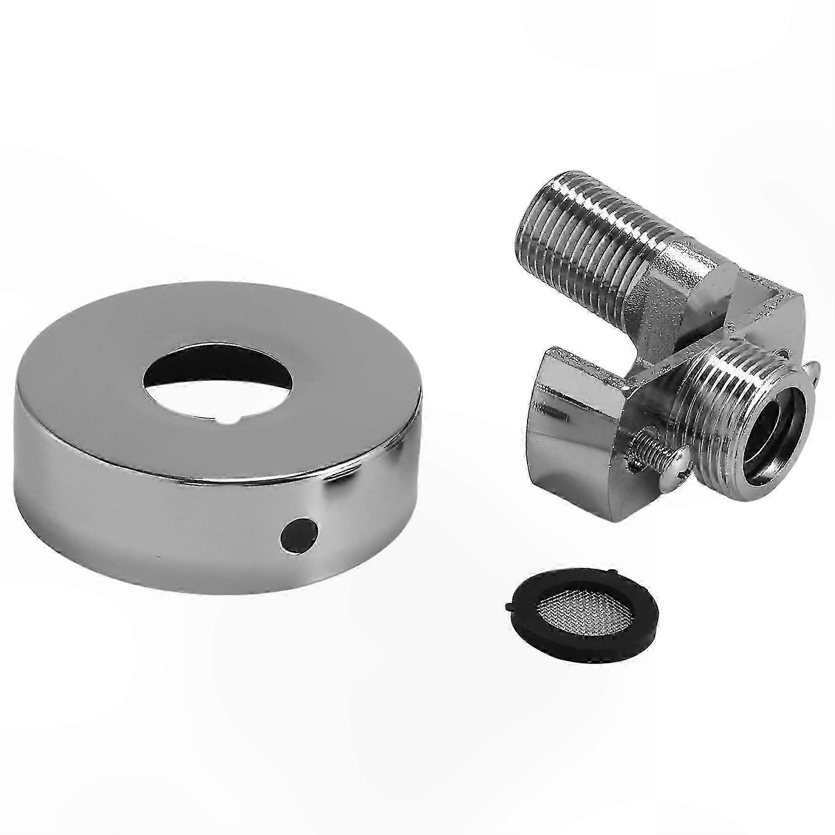 Copper Shower Head with Adjustable Angle Intake Pipe Eccentric Screw Corner Curved Foot Connection