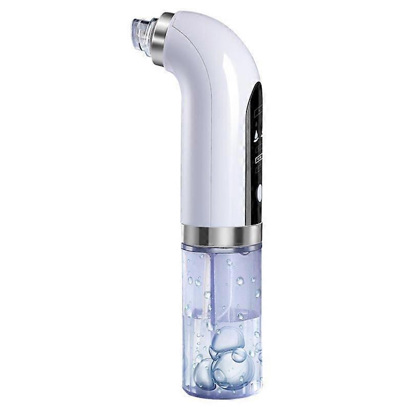 Super Micro Bubble Beauty Instrument,Blackhead Remover with 6 Suction Heads Replaceable,Strong Suction Comedone Extractor Tool - White