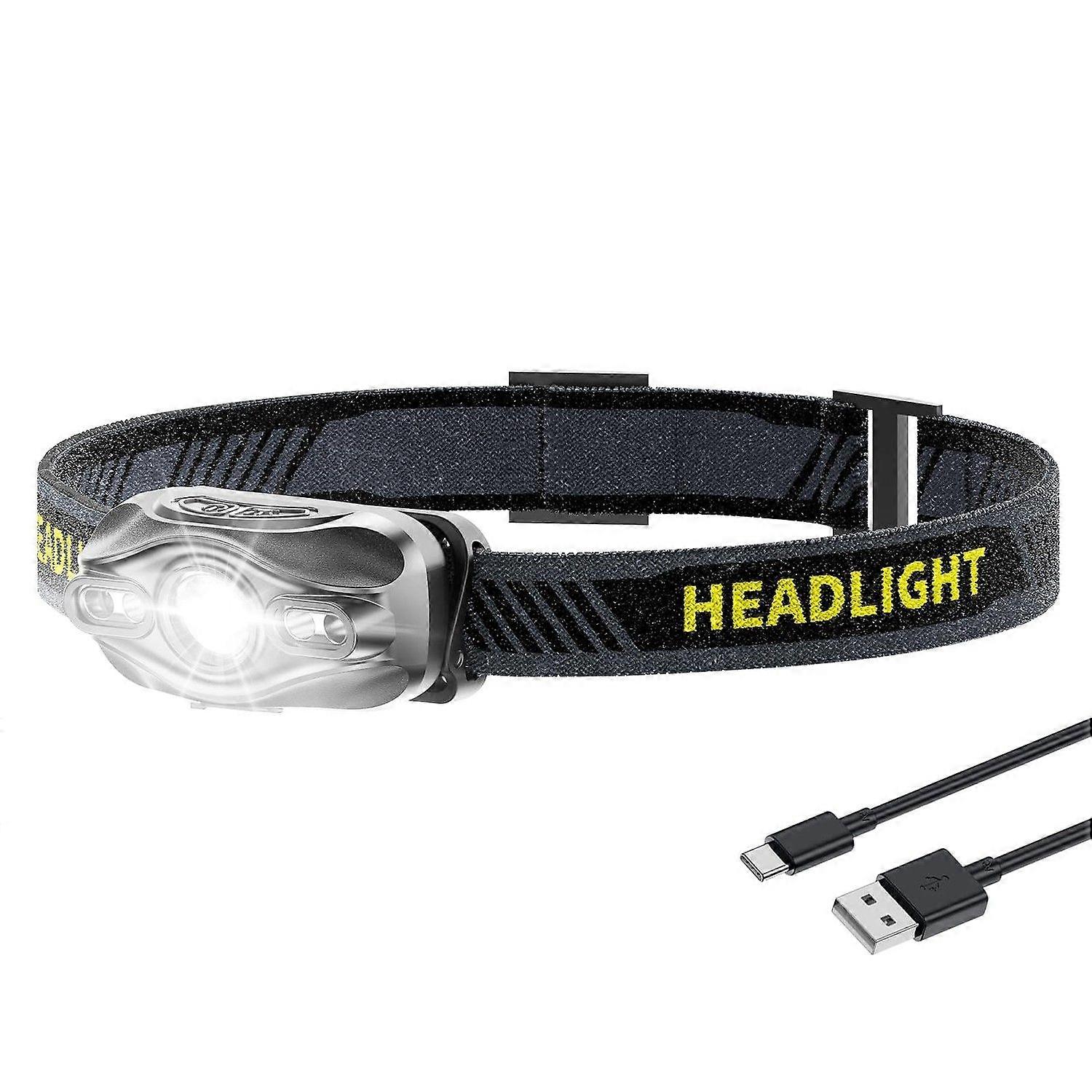 Headlamp Flashlight, Super Bright White & Red Head Light Mini Compact Portable with Motion Sensor Waterpfoof for Adults and Kids Camping Running Fishi