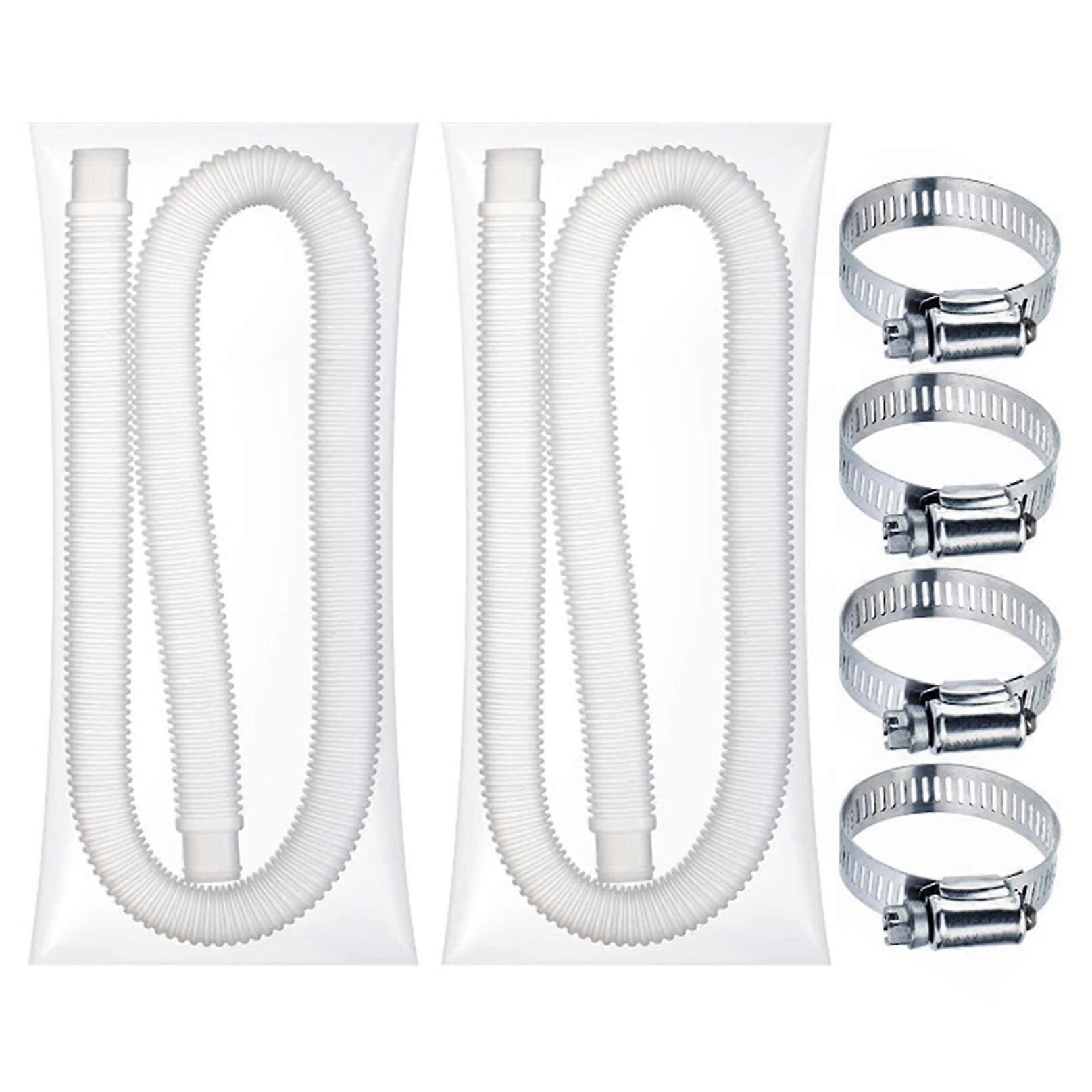 Swimming Pool Hose Replacement 1.25 Inch Diameter 59 Inch Length Pool Pump Hose With Clamps