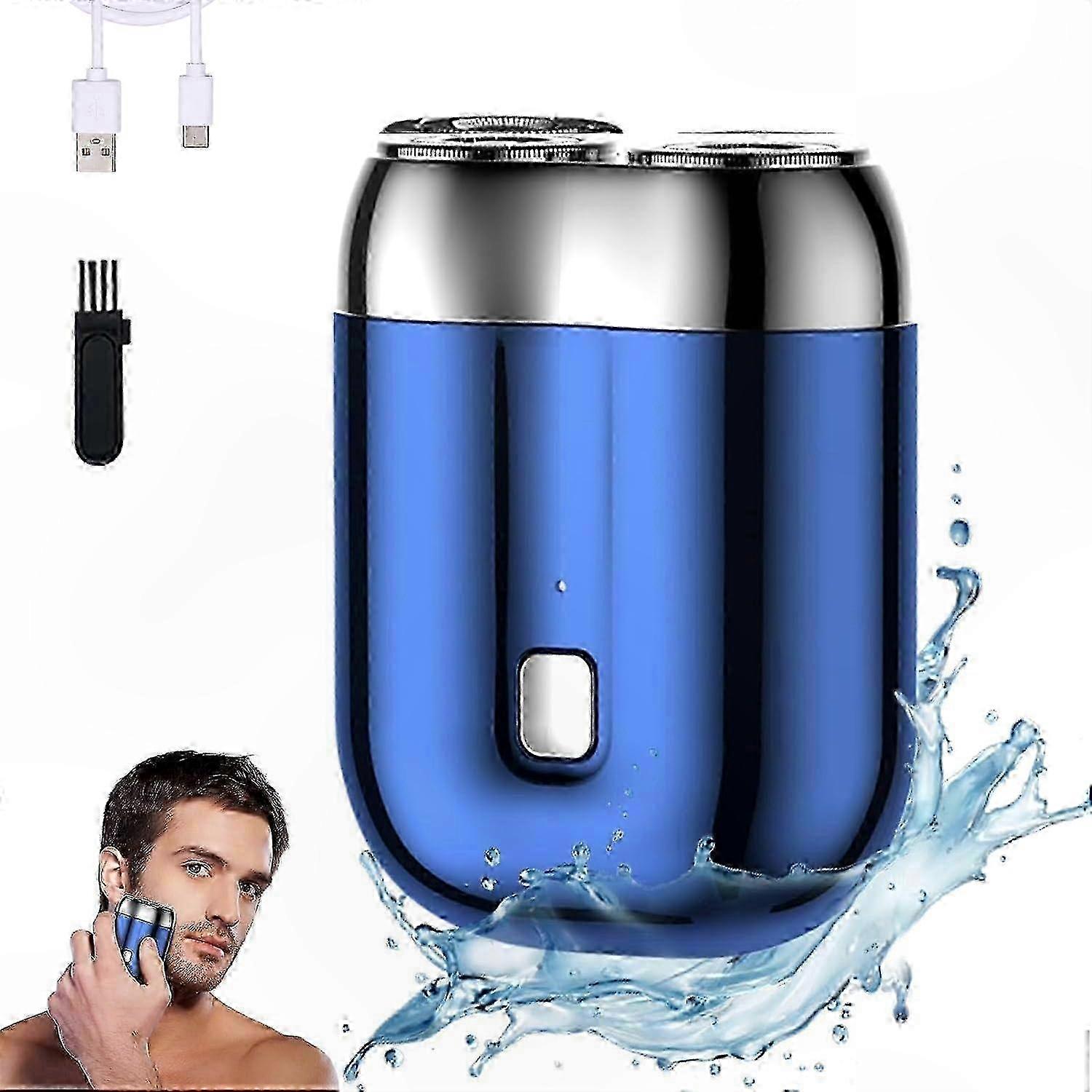 Compact Electric Shaver for Men, Rechargeable Mini Razor with Dual Heads, Waterproof and Travel-Friendly Design