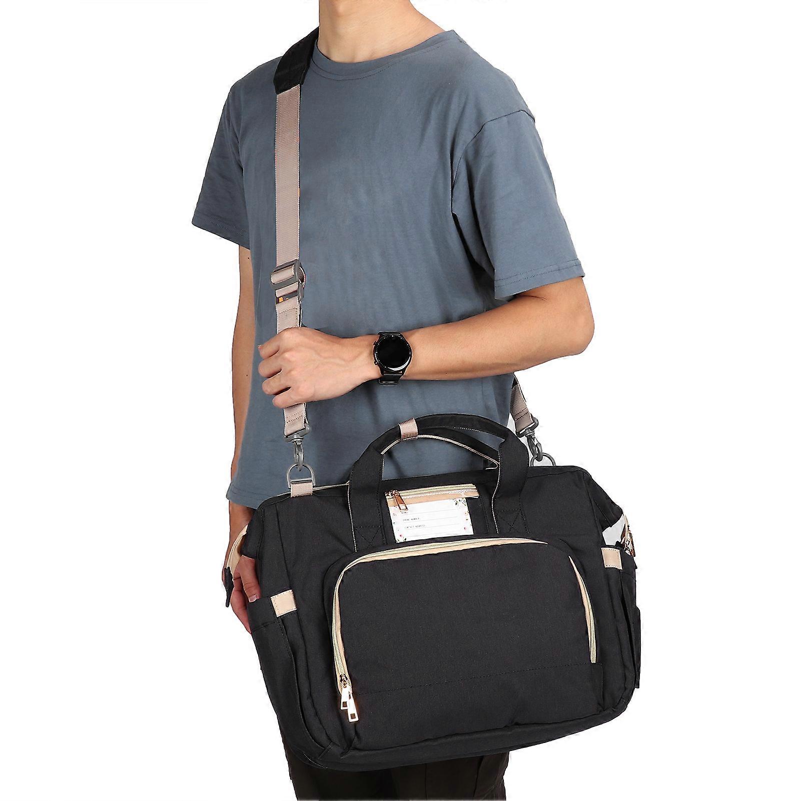 Multifunctional Foldable Travel Crib Changing Station Diaper Bag Black