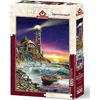art puzzle Puzzle Zachód słońca w latarni morskiej 500 elementów