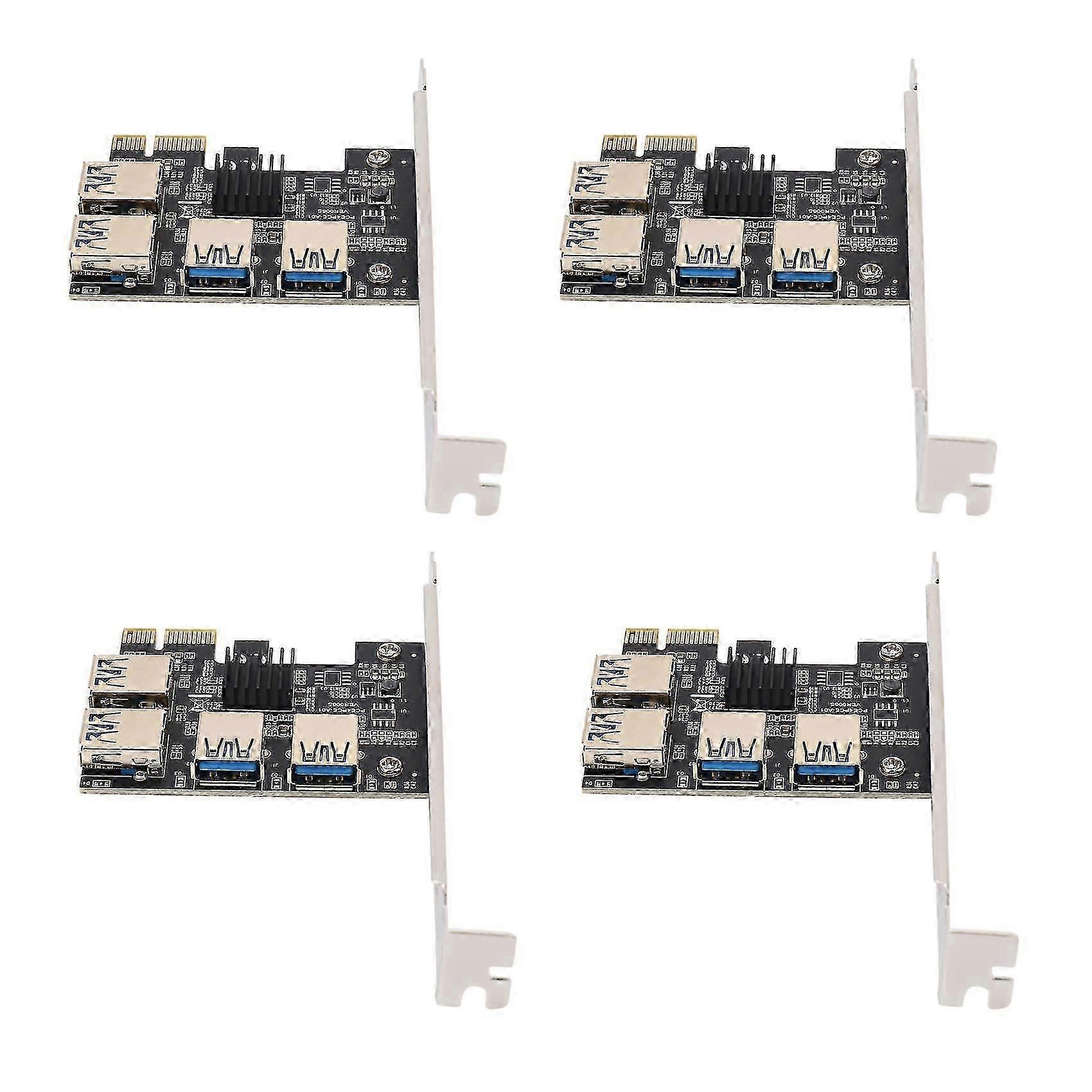 4 Ports Adapter Board Pci-e 1x To 4 Usb 3.0 Rabbet Gpu Riser Extender