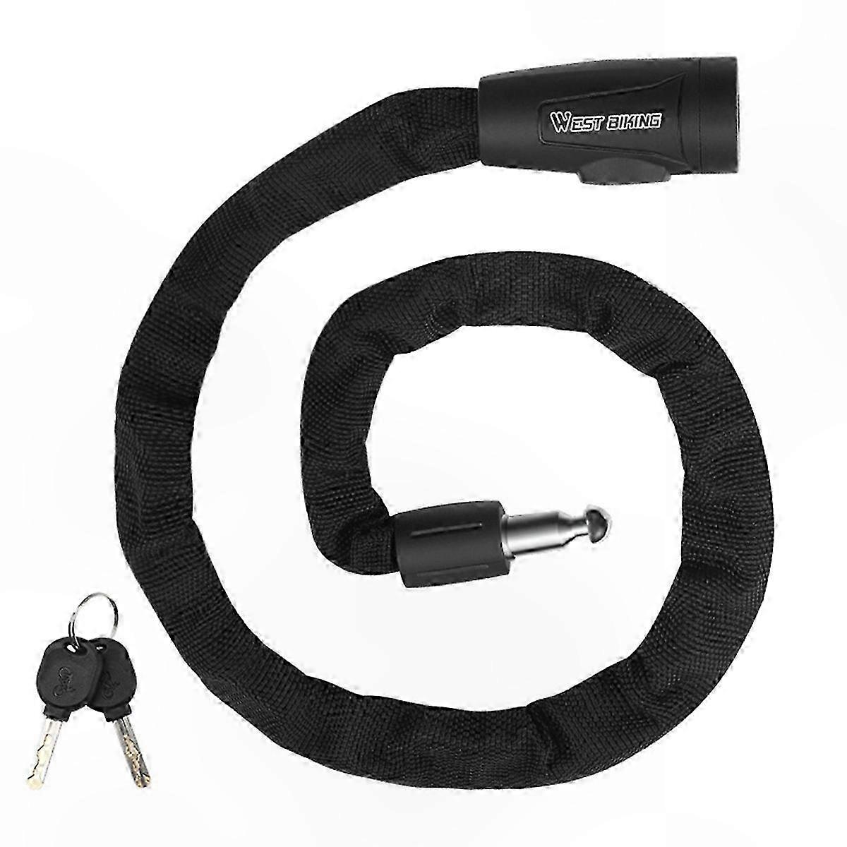 Heavy Duty Anti-Theft Chain Lock for Bicycles with 2 Keys, Durable Security Solution for E-Bikes & Regular Cycles