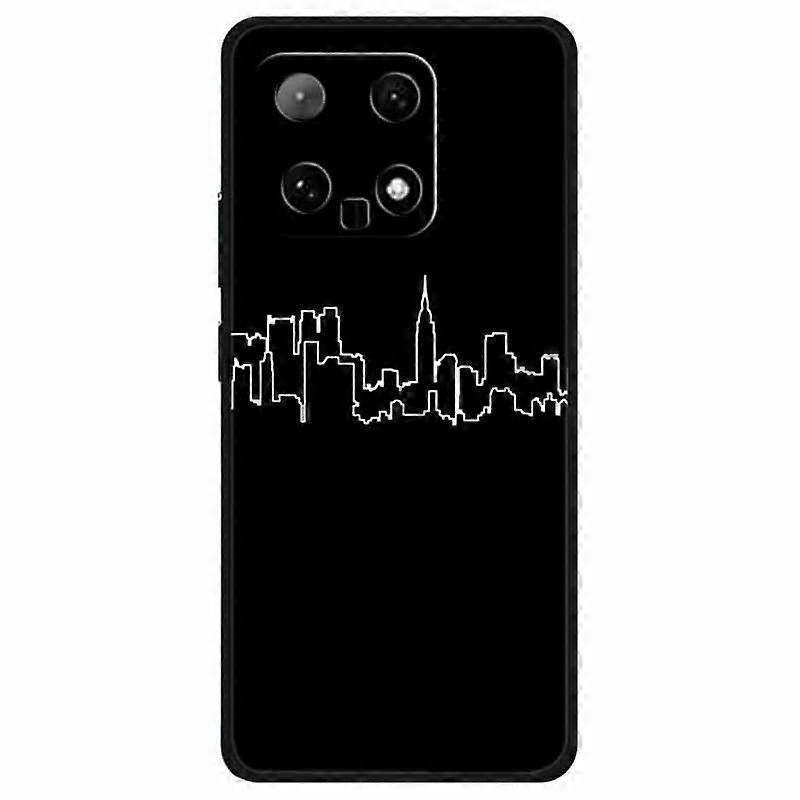 For Xiaomi 14 TPU Case Linear Pattern Printing Soft Phone Cover - City