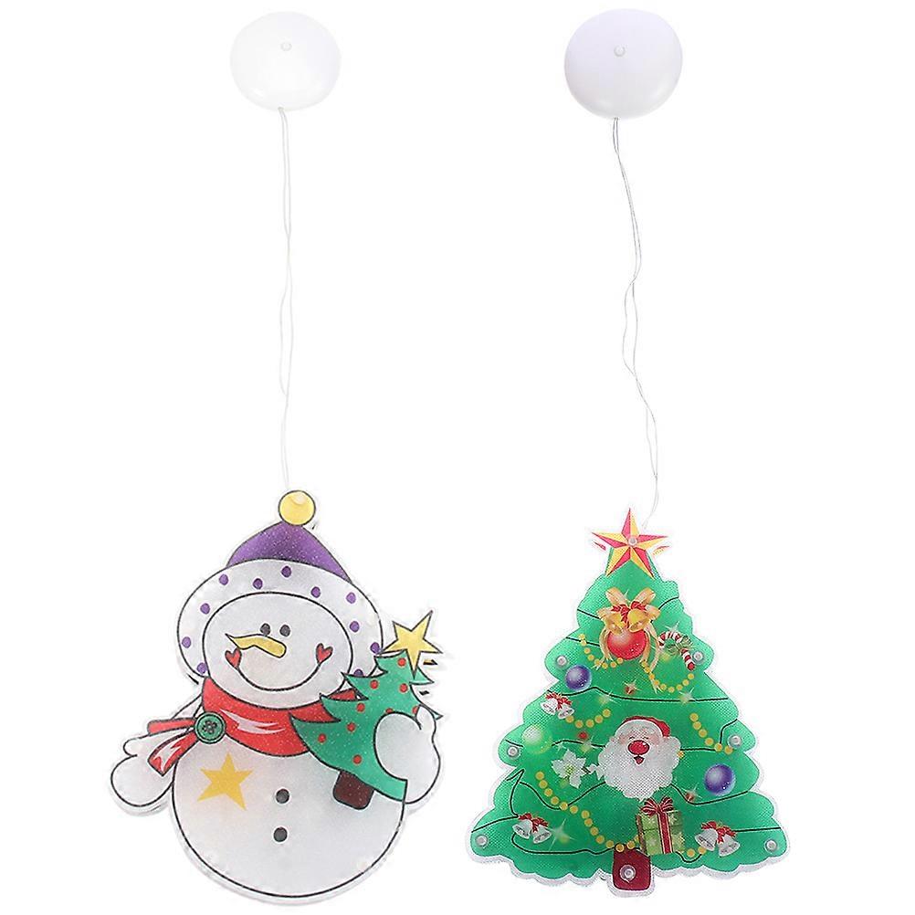 Christmas Suction Cup Lamp LED Lights for Decor 2Pcs Assorted Color Design