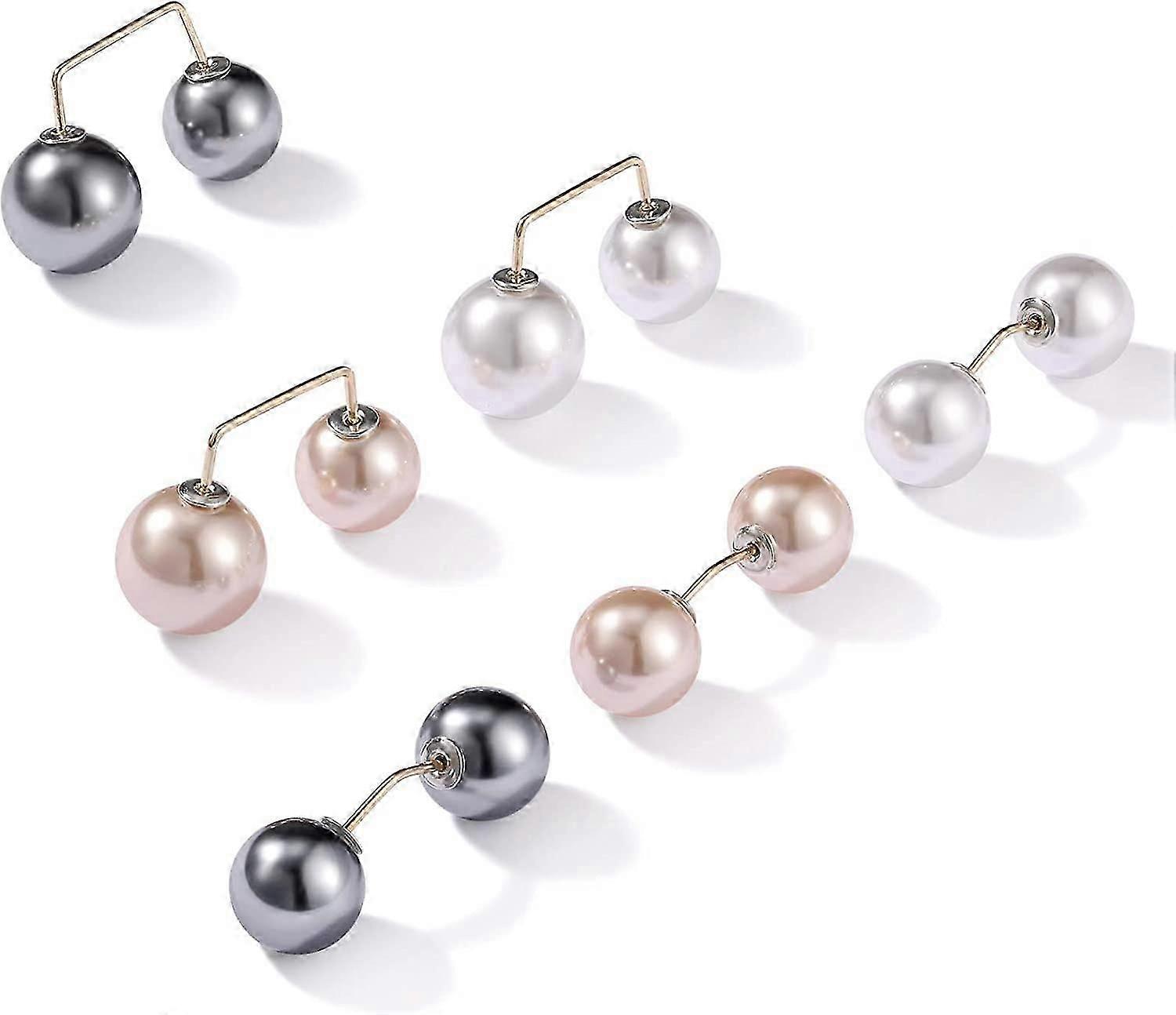 6ピース人工真珠ブローチピン露出防止ネックライン安全ピンセーターショールクリップ女性のための女の子の結婚式のパーティーの装飾、2スタイル