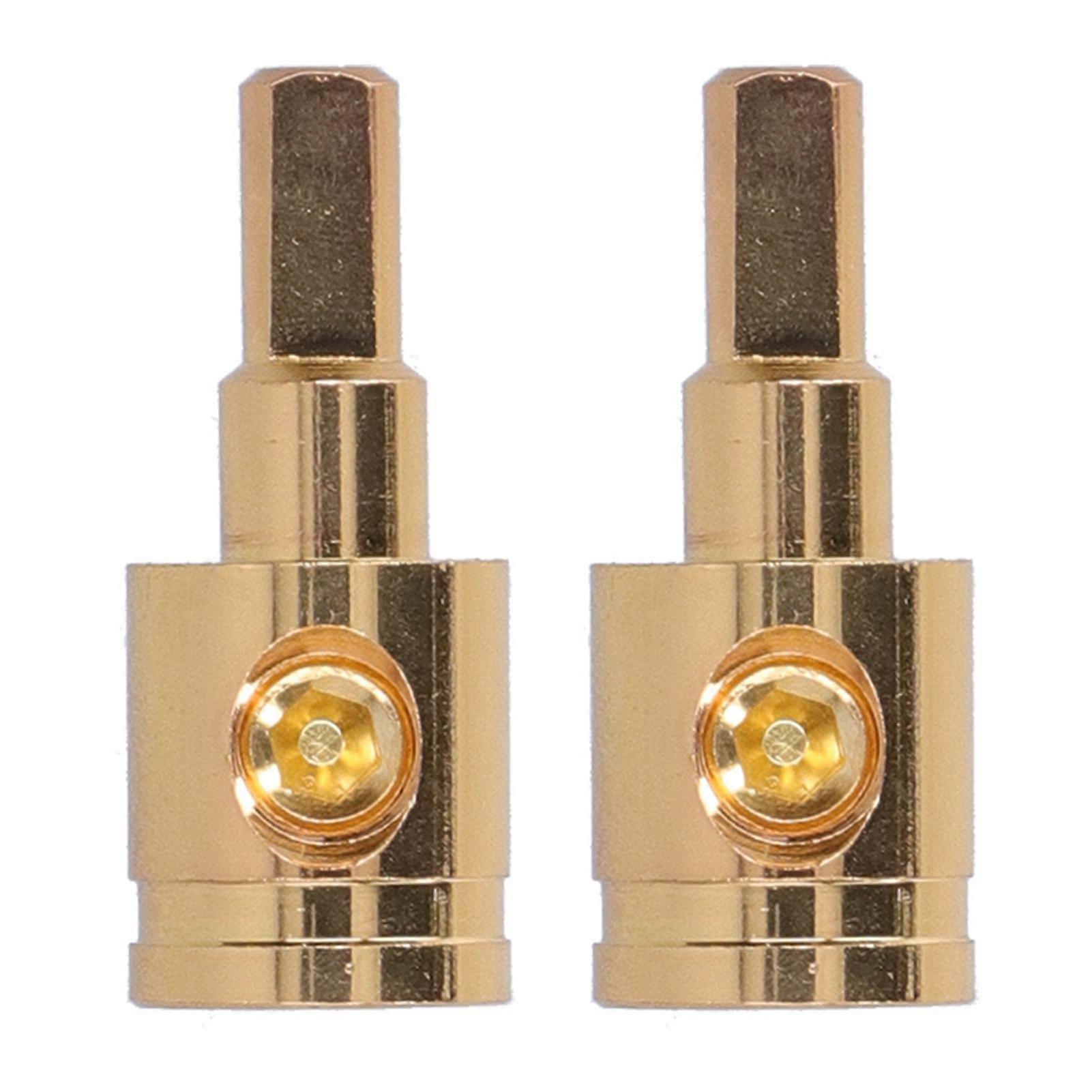 2pcs 0GA Wire Reducer Terminal Connector Pure Copper Gold Plated for Car Audio Amplifier Modification