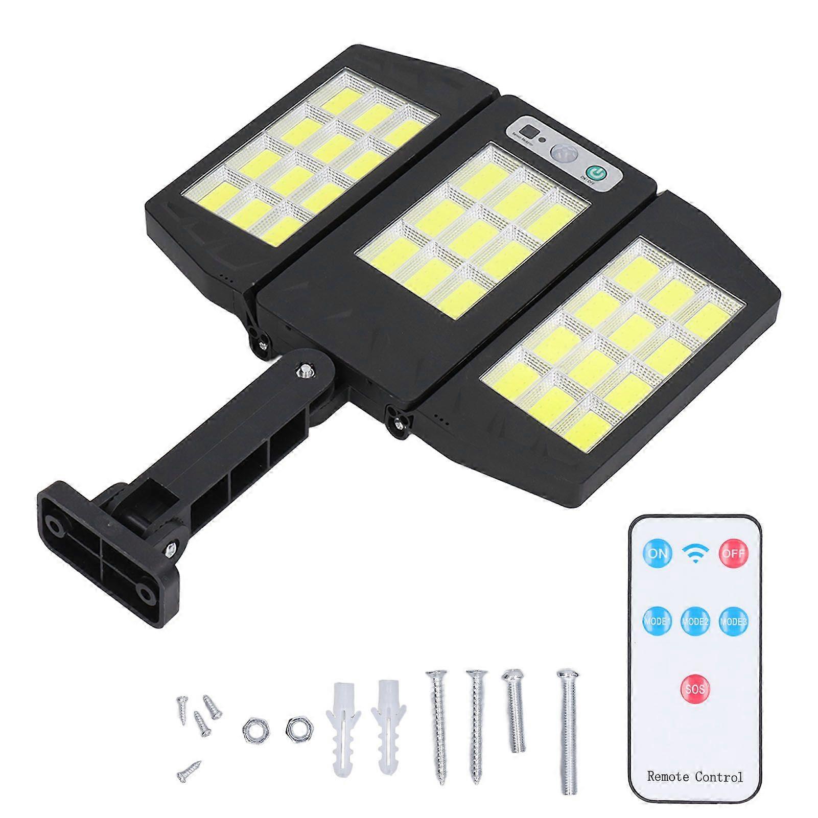 Solar Outdoor Light Motion Sensor 3 Heads Security IP64 Waterproof 33 Grid 264 COB for Pathway Fence