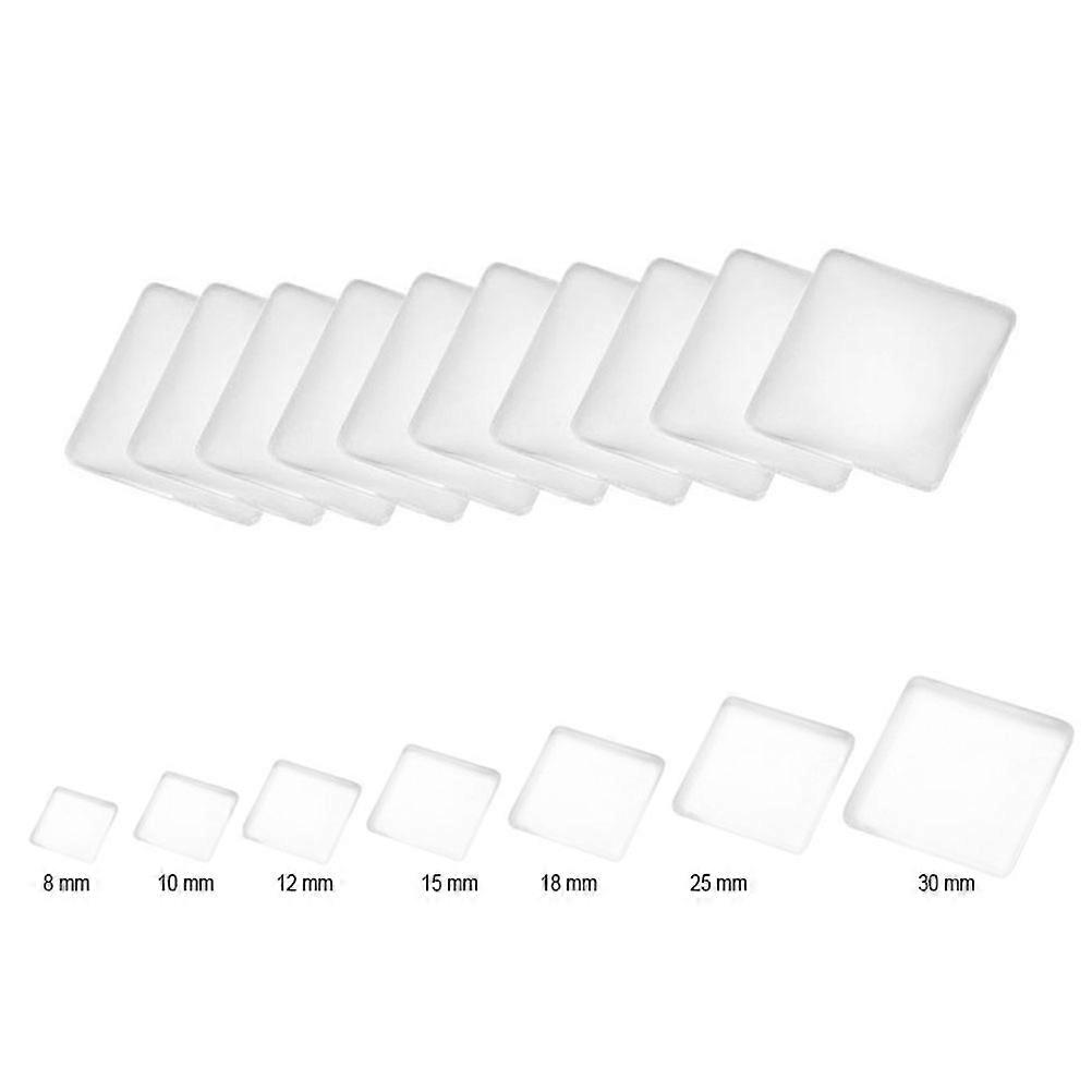 30Pcs Square with Rounded Corners Crystal Glass Mixed Crafts Assorted Color Easy to Stick for Diy Crafts