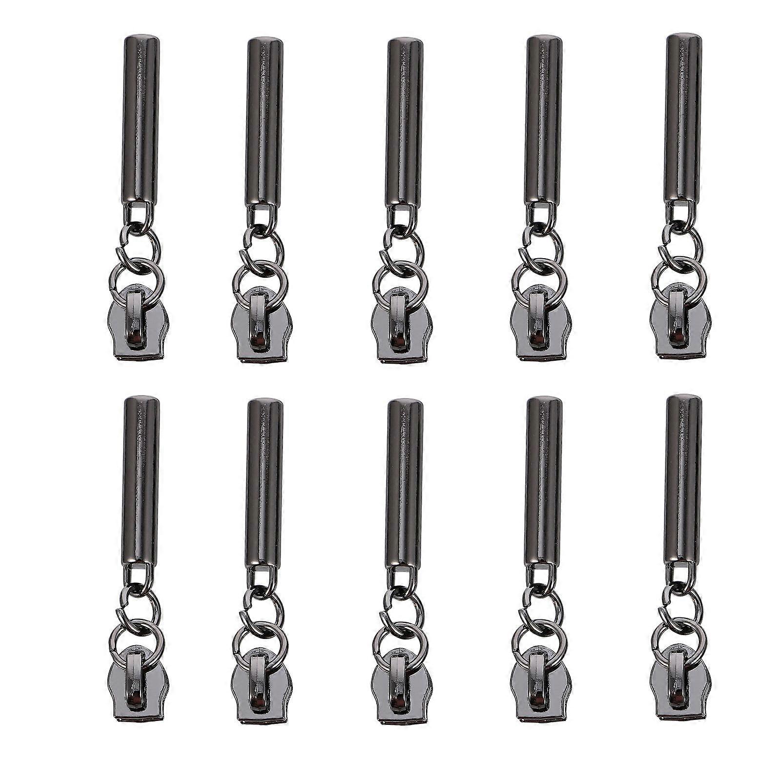 Five Hardware Zipper Pullers for Repair Use with Zinc Alloy Material 10Pcs