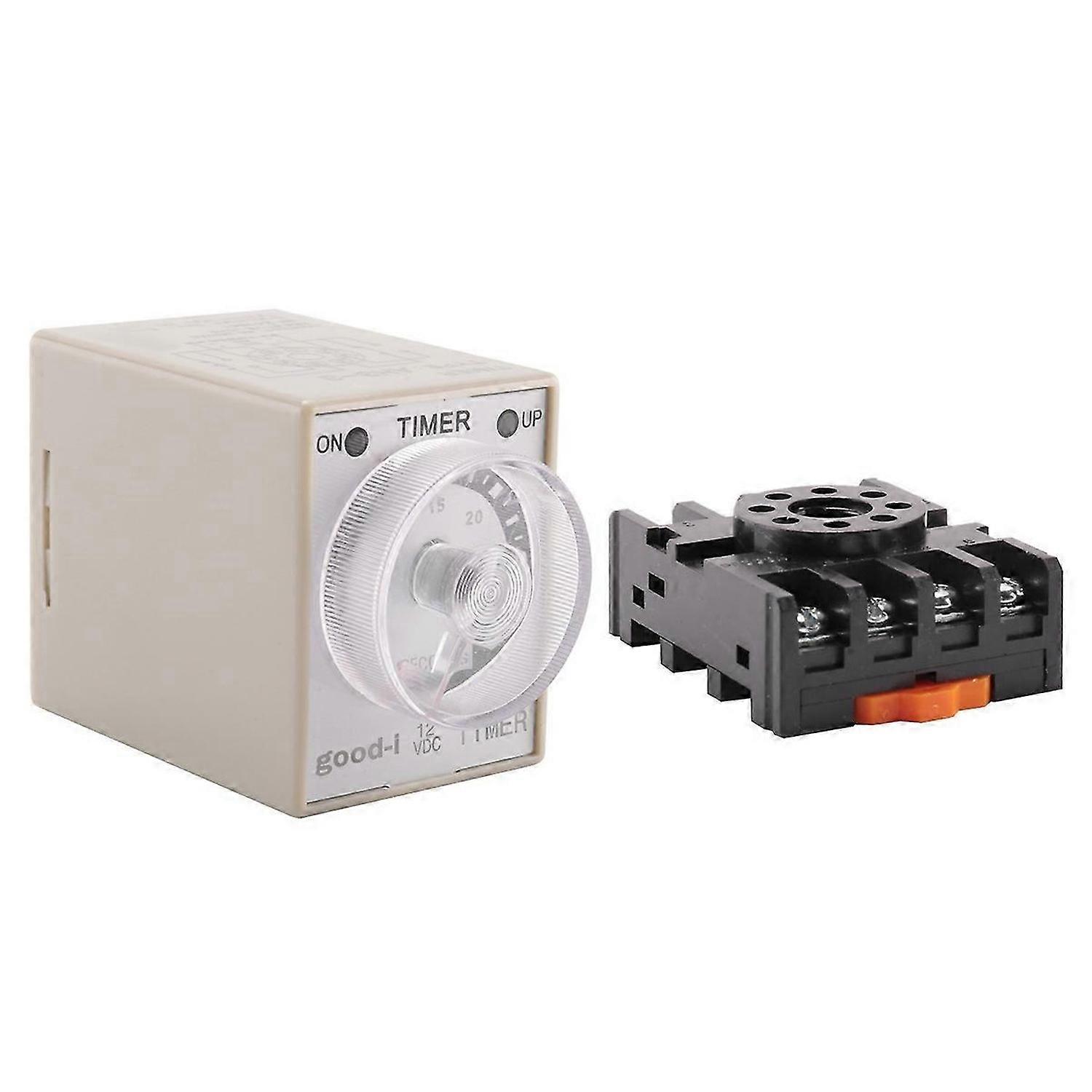 DC 12V 0- 30s Relais de temporisation temporisé électrique DPDT 8P w Base
