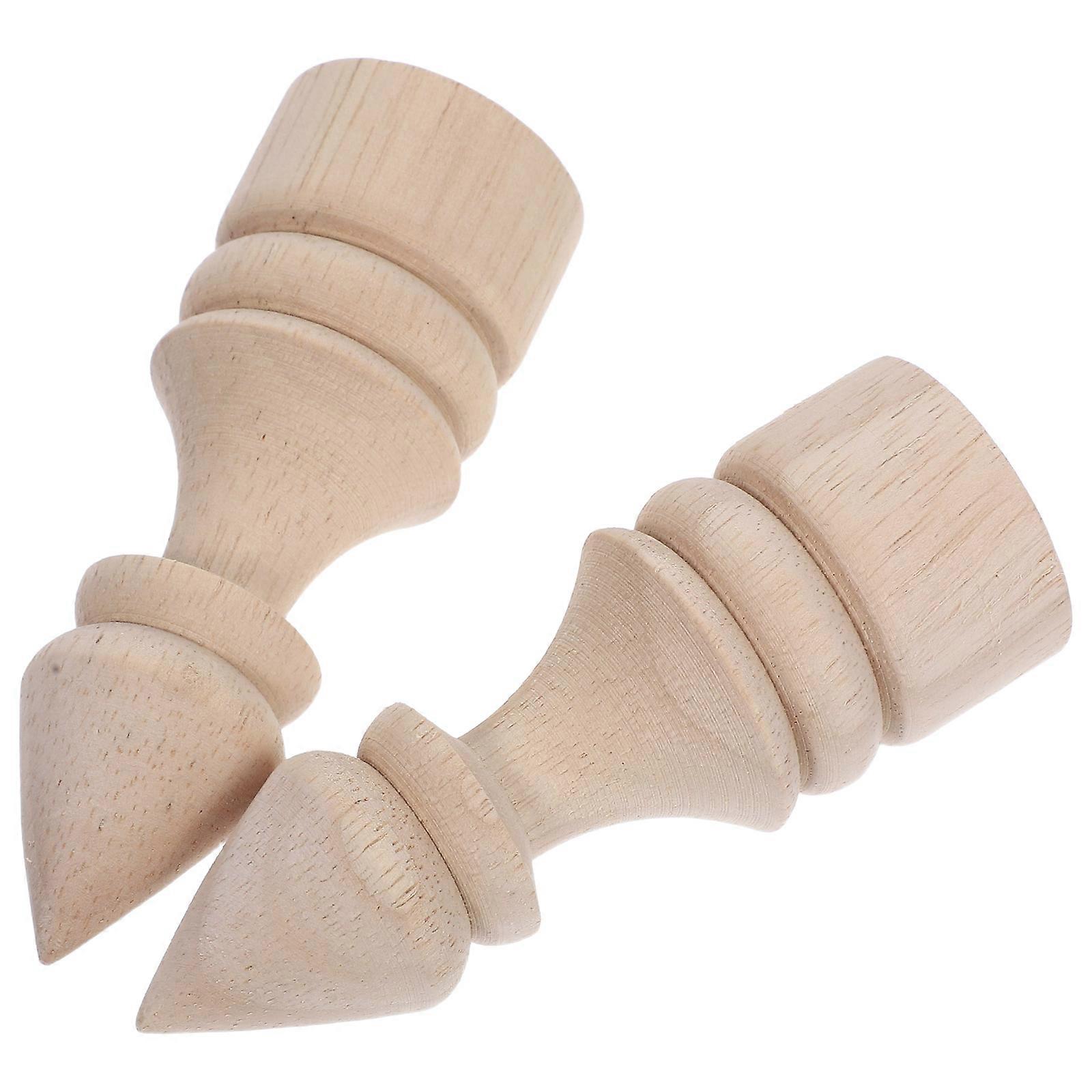 Wooden Finial Decors Solid Wood for Staircases and Bed Posts 4 Pieces