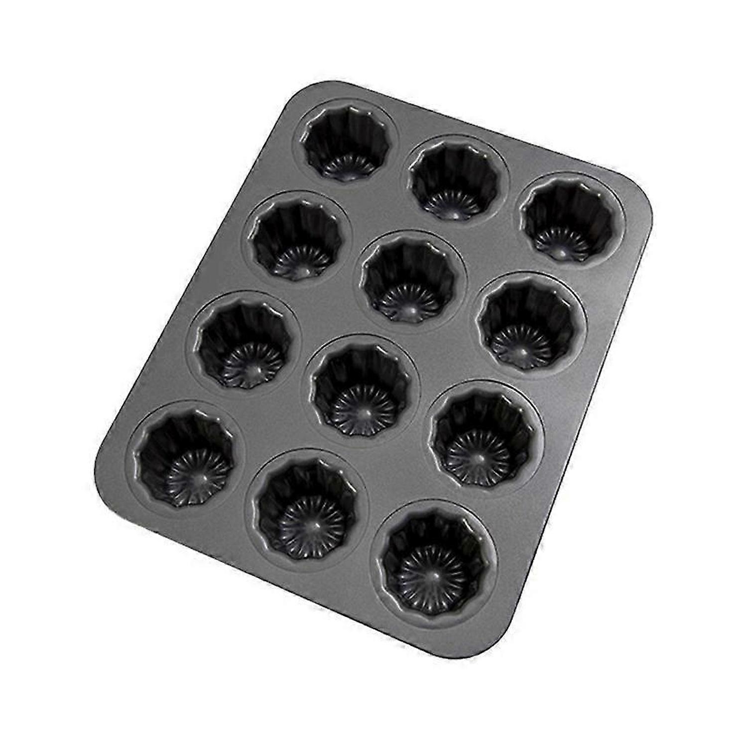 12-Cavity Canele Mold for Oven Baking Pudding Molds