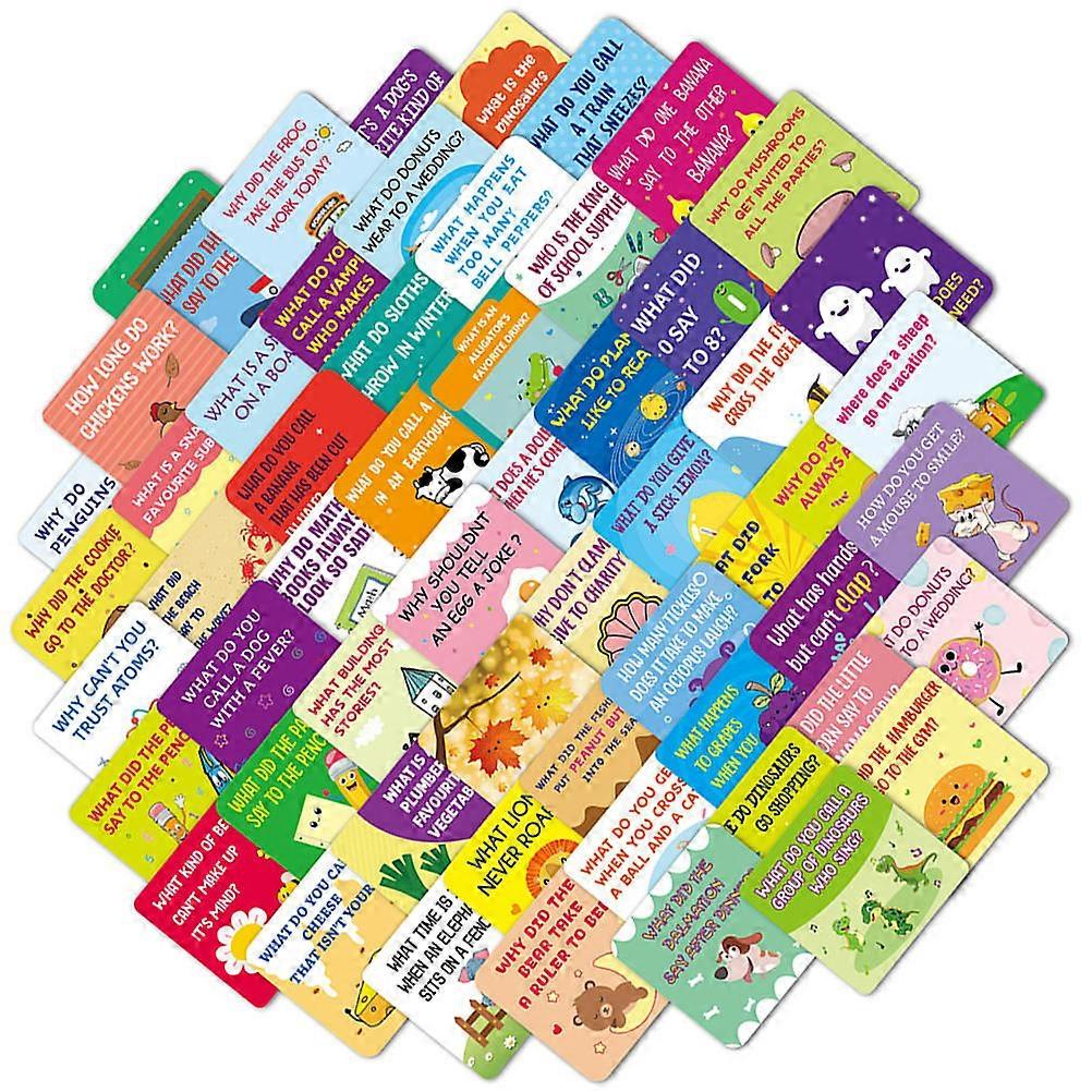 Funny Lunchbox Cards 60Pcs Paperboard Kids Questions Game Cards