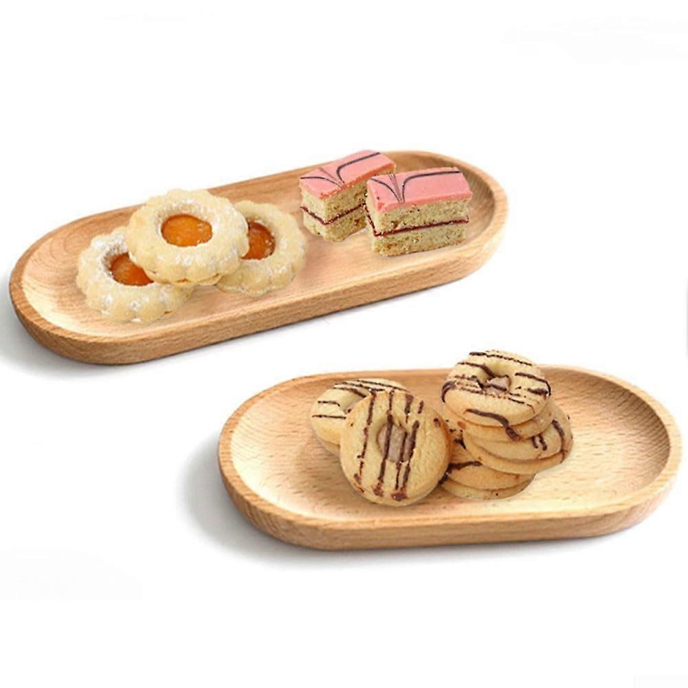 Natural Wood Snack Plate Handmade 23x10cm Rustic Style Shareable Serving Plate