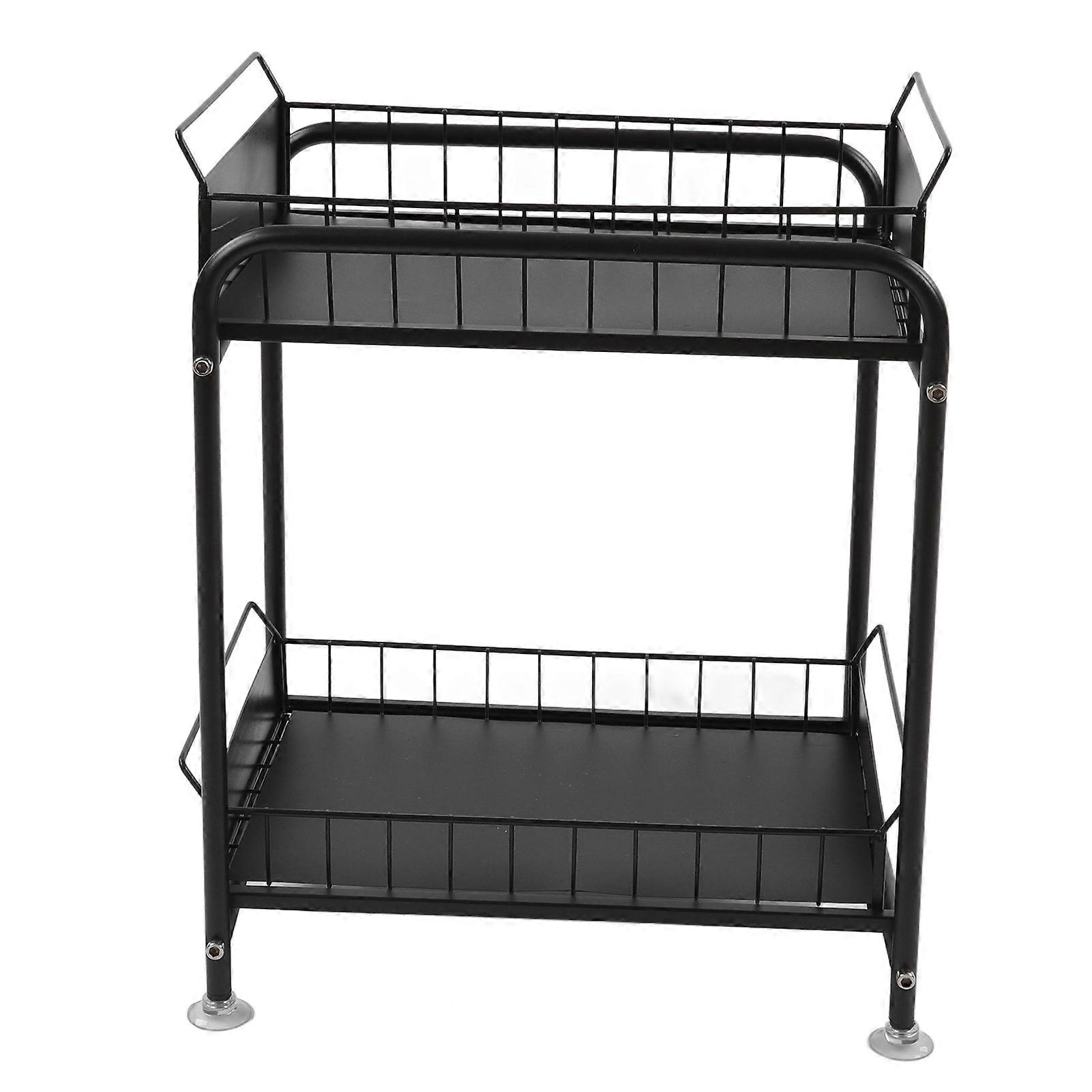 Under Sink 2-Tier Pull Out Mesh Basket Organizer, 4.86lb Durable Iron