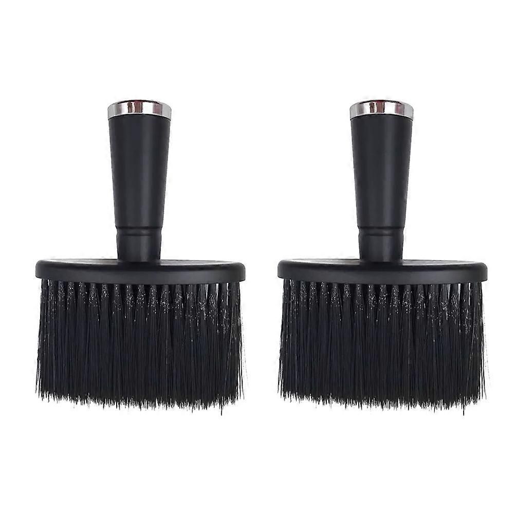 Gentle Cleaning Face Barber Neck Duster Brush Black 2Pcs Set